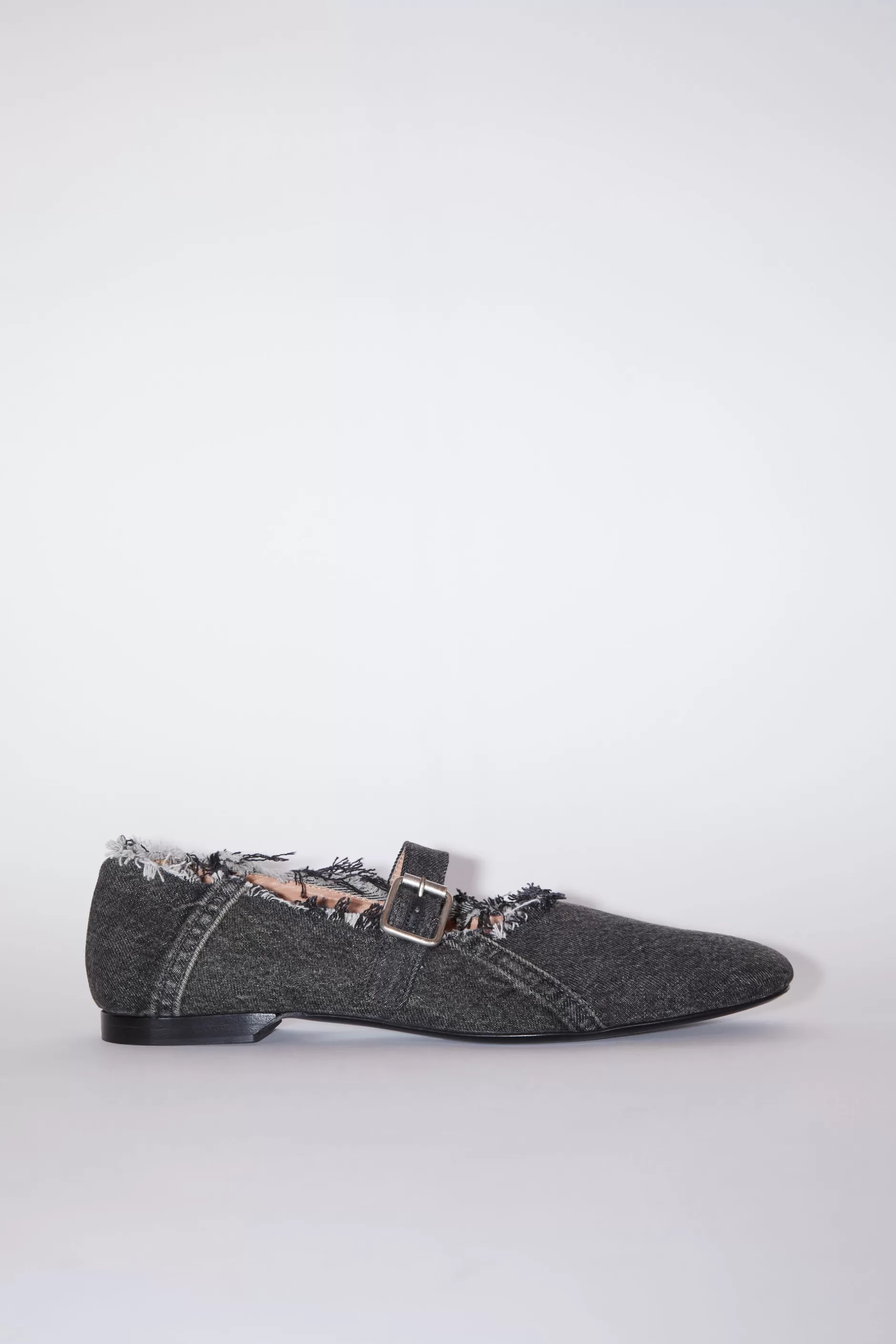 Acne Studios Flache Schuhe Aus Denim Ausgebleichtes Schwarz Clearance