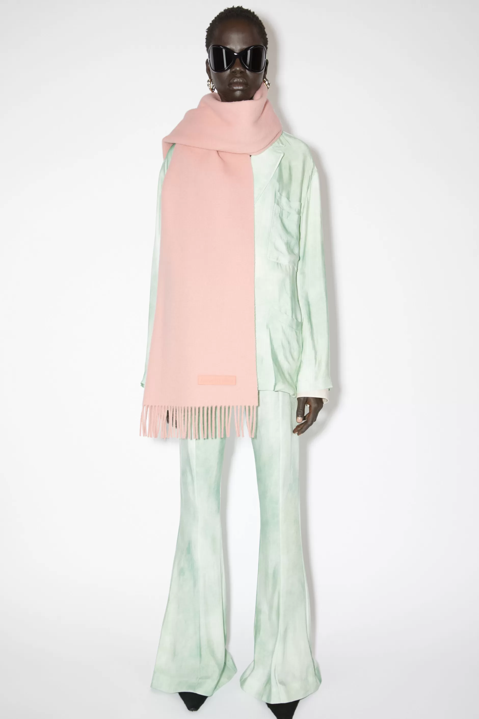 Acne Studios Fransen-Schal Aus Wolle Rosa Shop