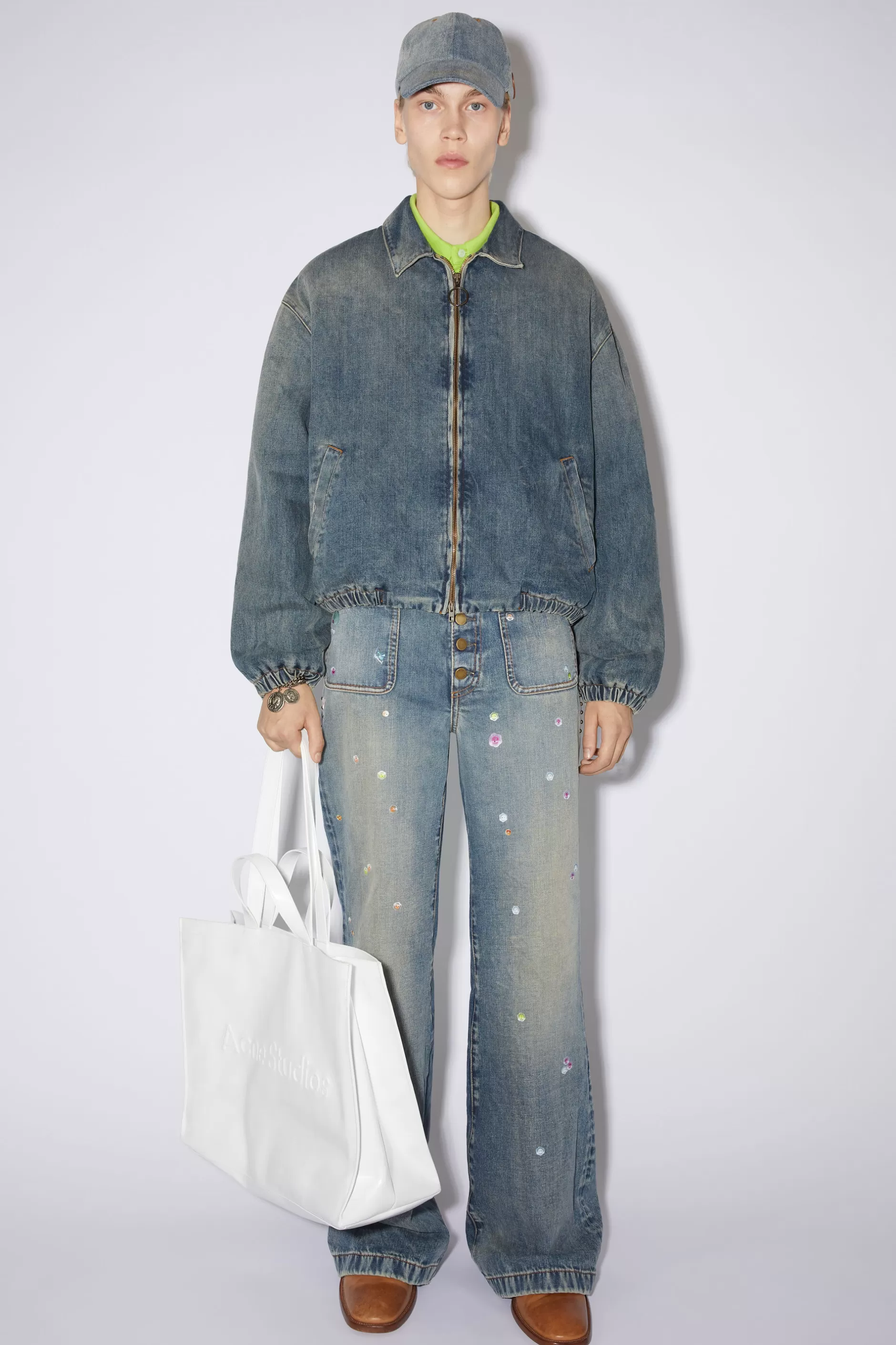 Acne Studios Gefutterte Denimjacke Mid Blue Hot