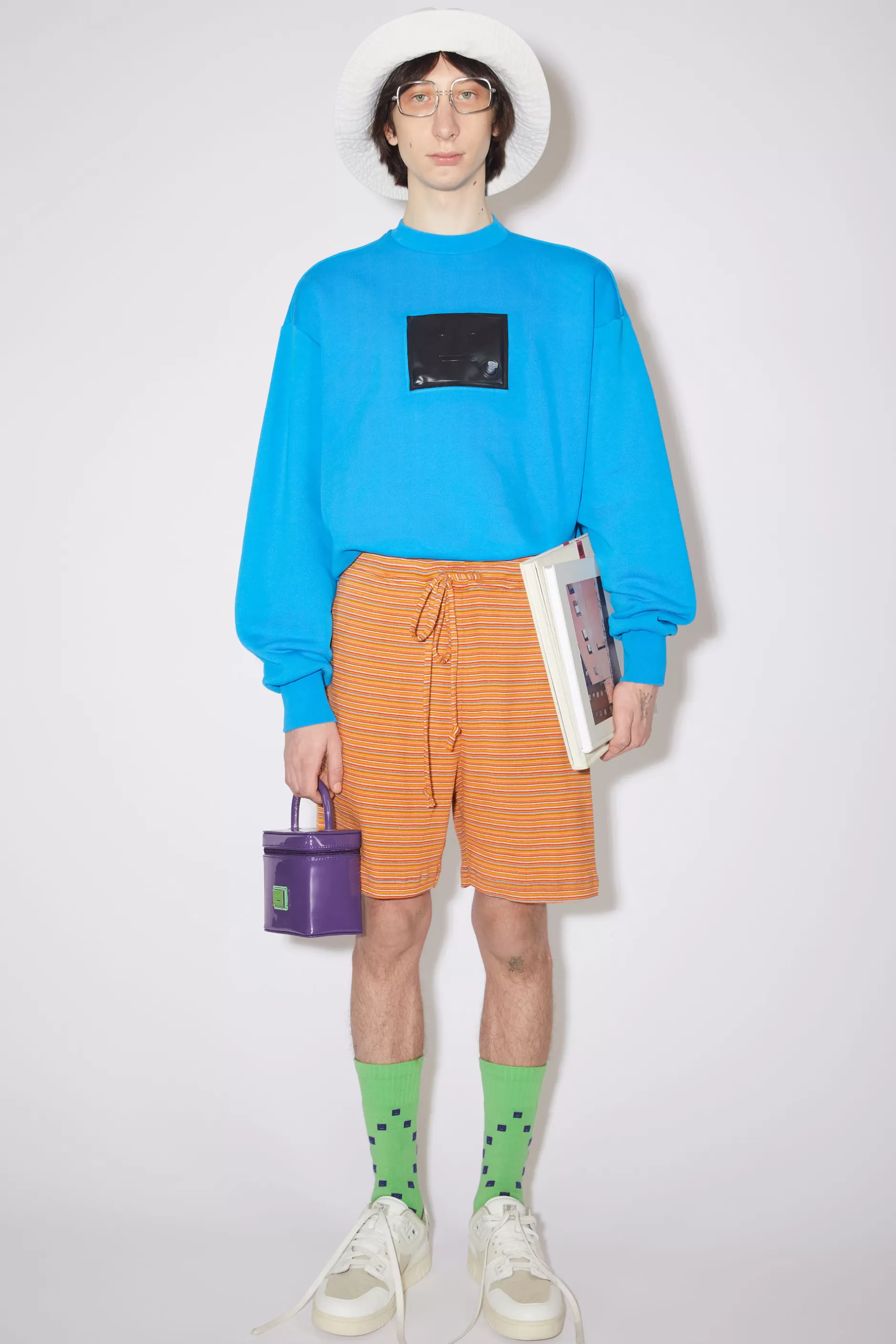 Acne Studios Gestreifte Shorts Orange Multi Store