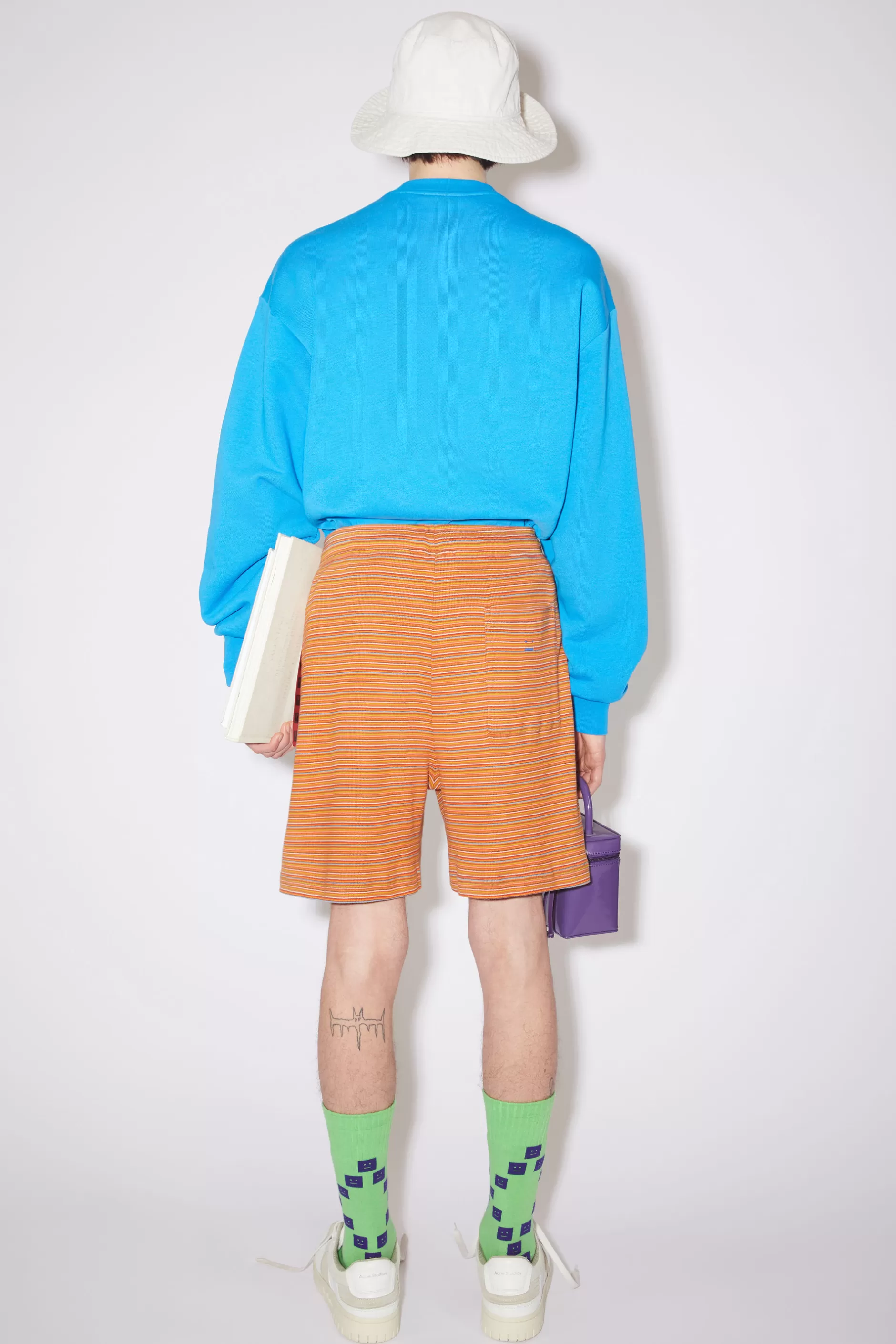 Acne Studios Gestreifte Shorts Orange Multi Store