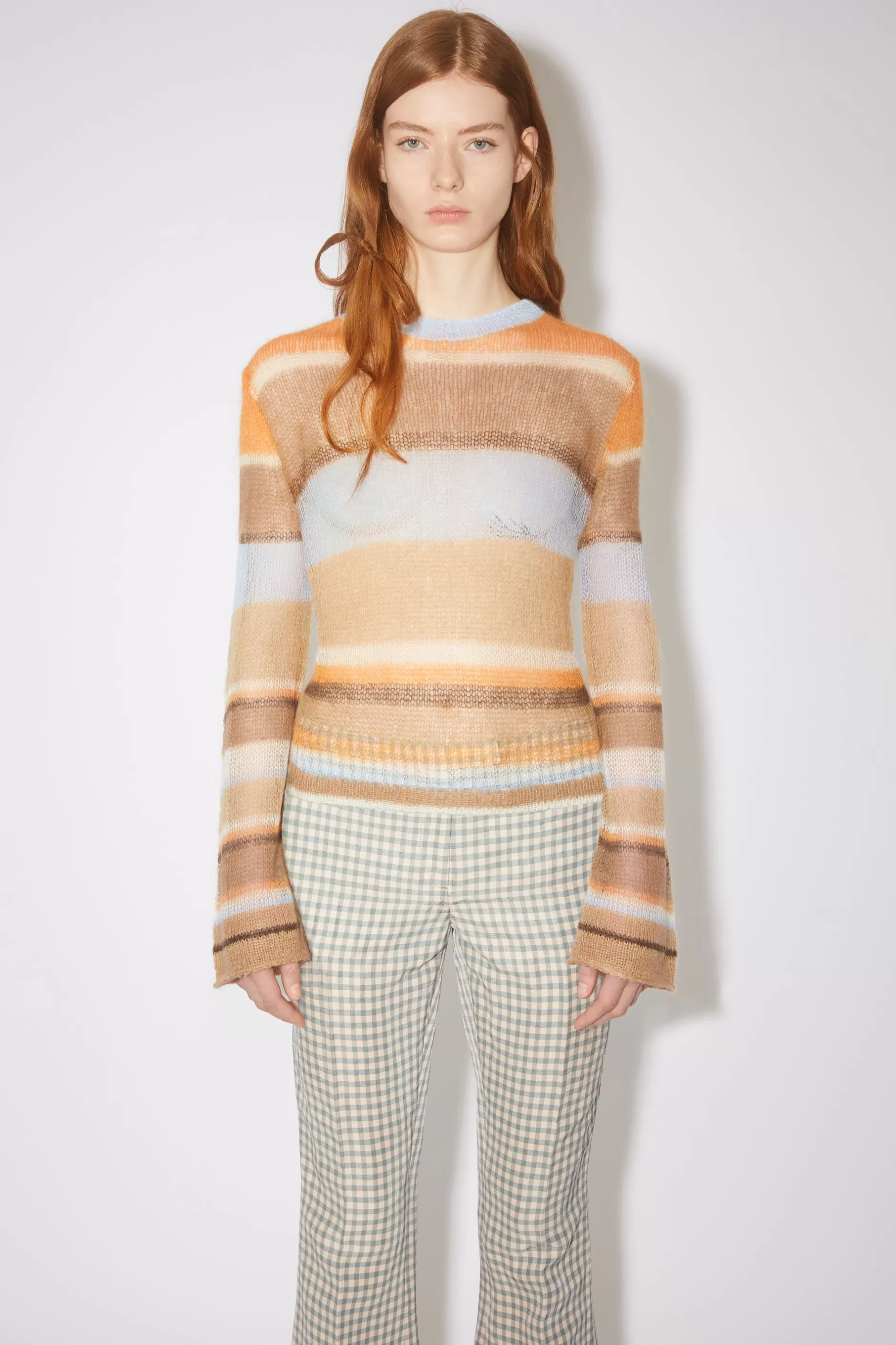 Acne Studios Gestreifter Pullover Aus Mohair Braun/Multi Best