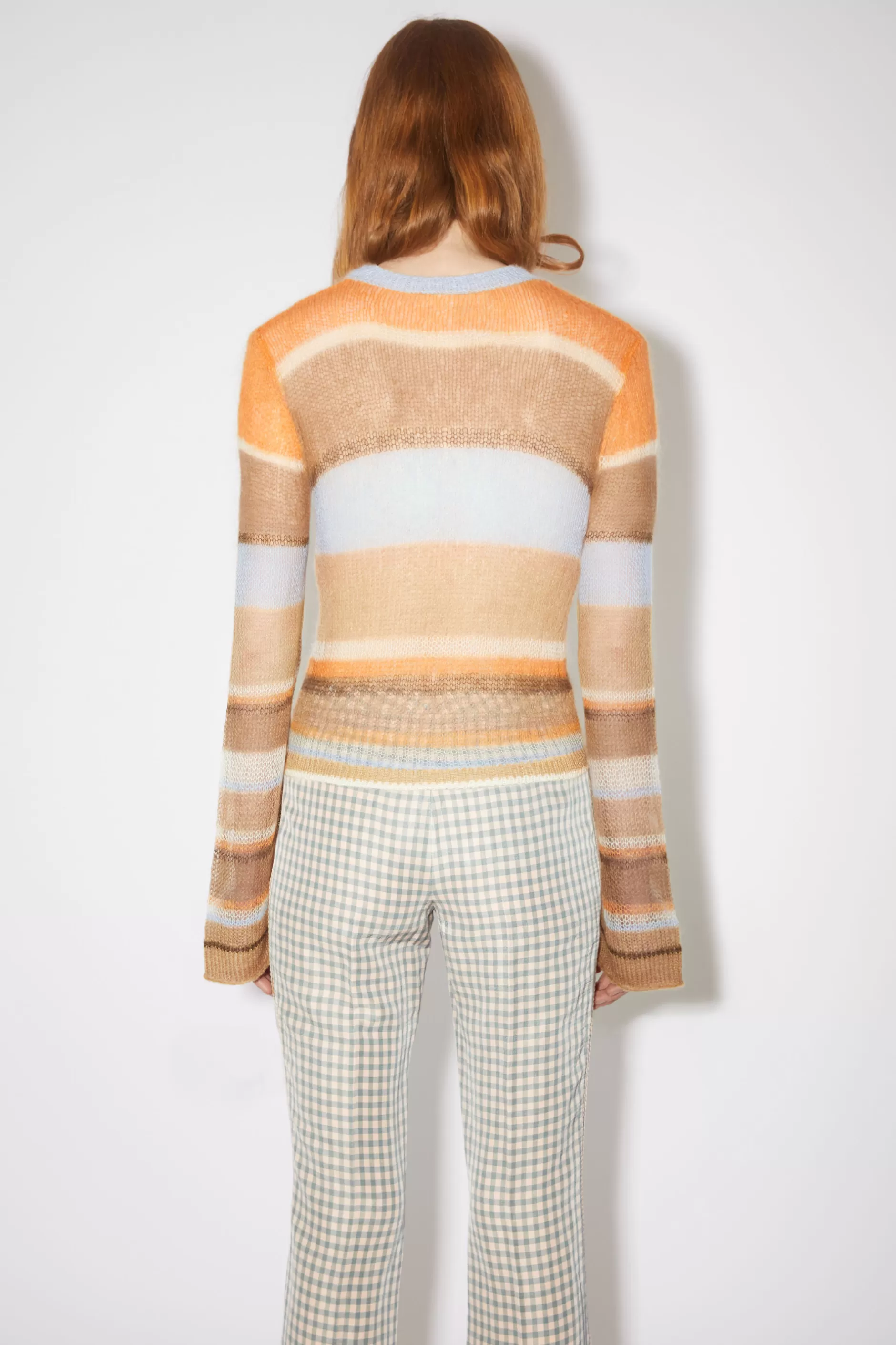 Acne Studios Gestreifter Pullover Aus Mohair Braun/Multi Best