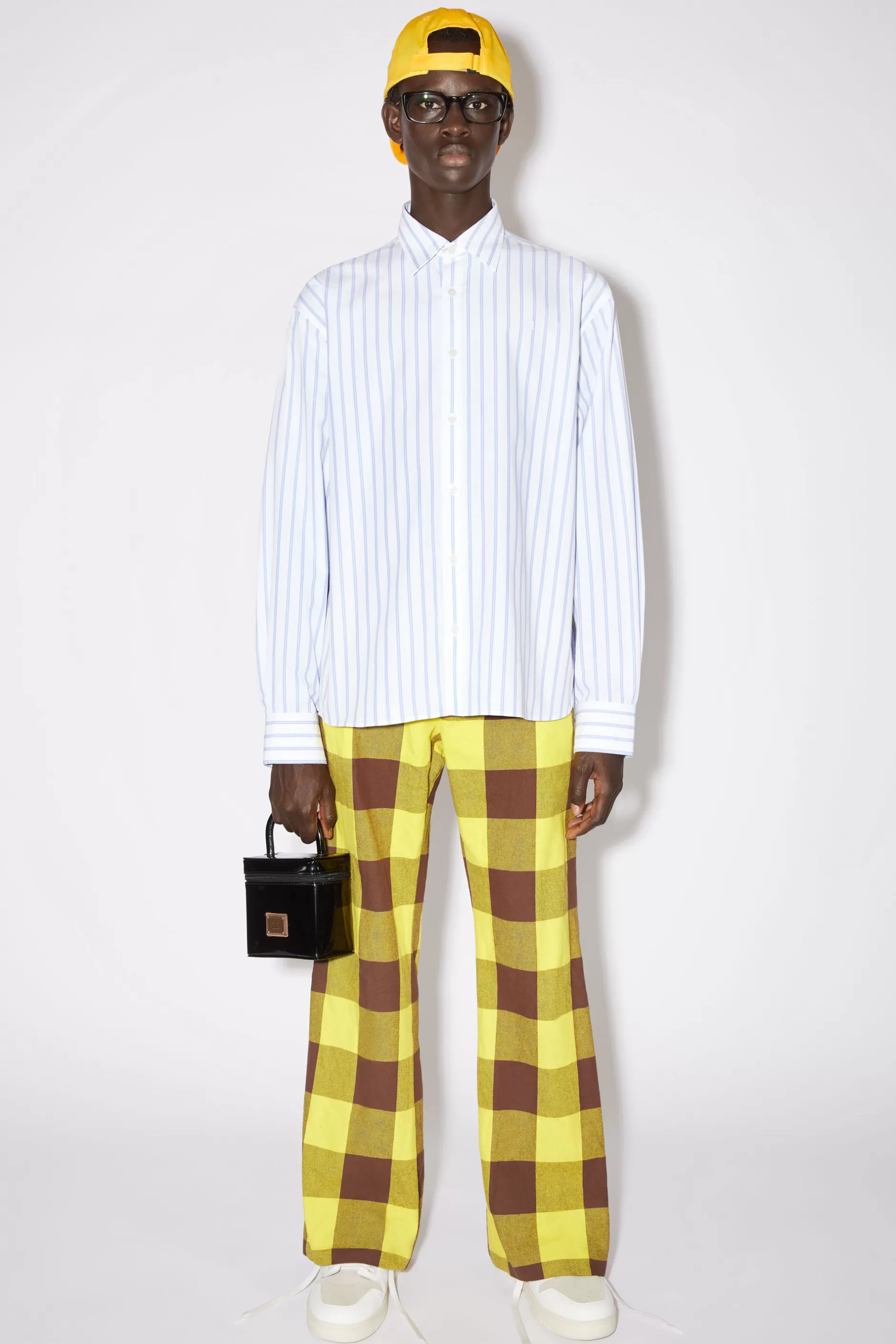 Acne Studios Gestreiftes Hemd Weis/Staubblau Hot