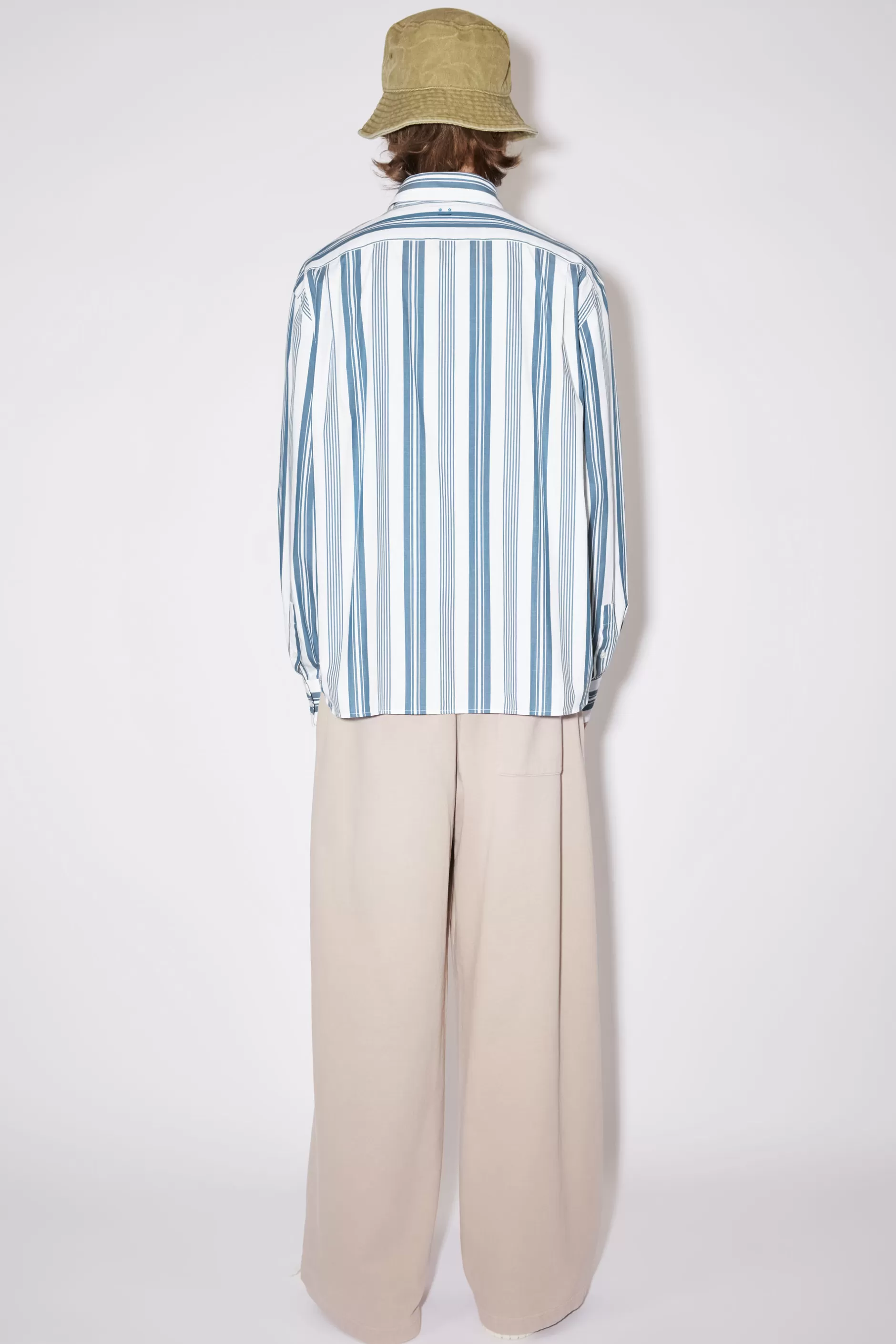 Acne Studios Gestreiftes Hemd Weis/Stahlblau Online