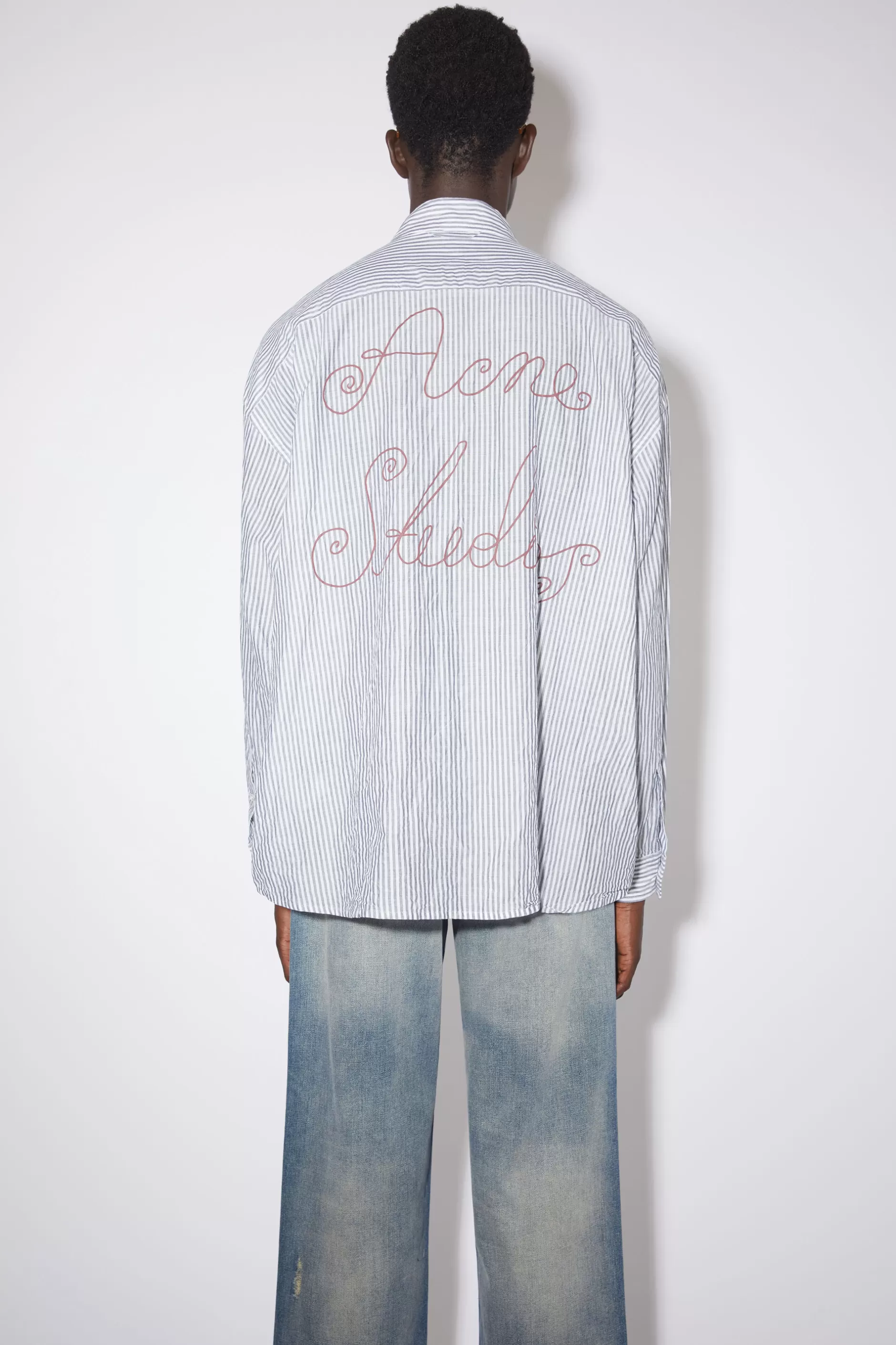 Acne Studios Gestreiftes Hemd Grau/Weis Shop