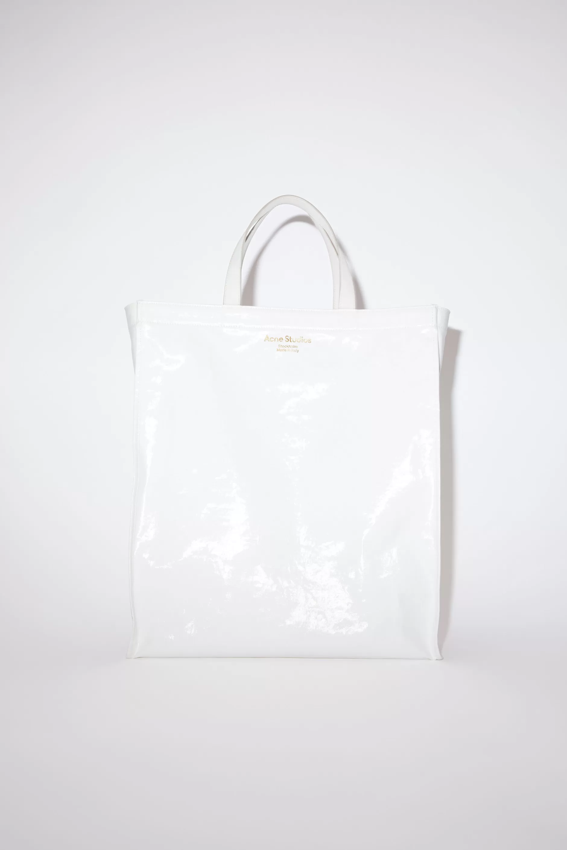 Acne Studios Glanzende Tote Weis Discount