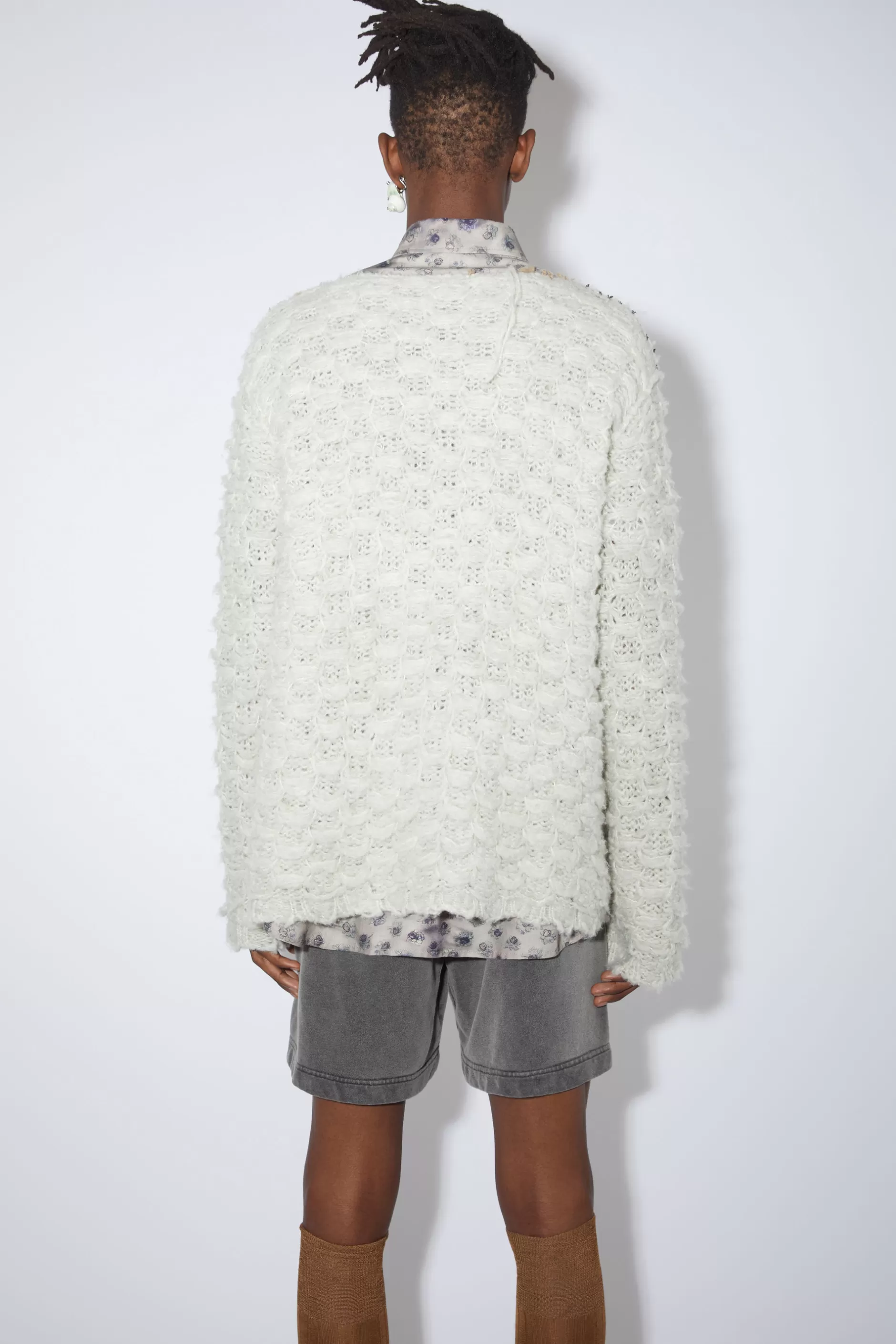 Acne Studios Hakelpullover Im Used-Look Rauchiges Grun Outlet