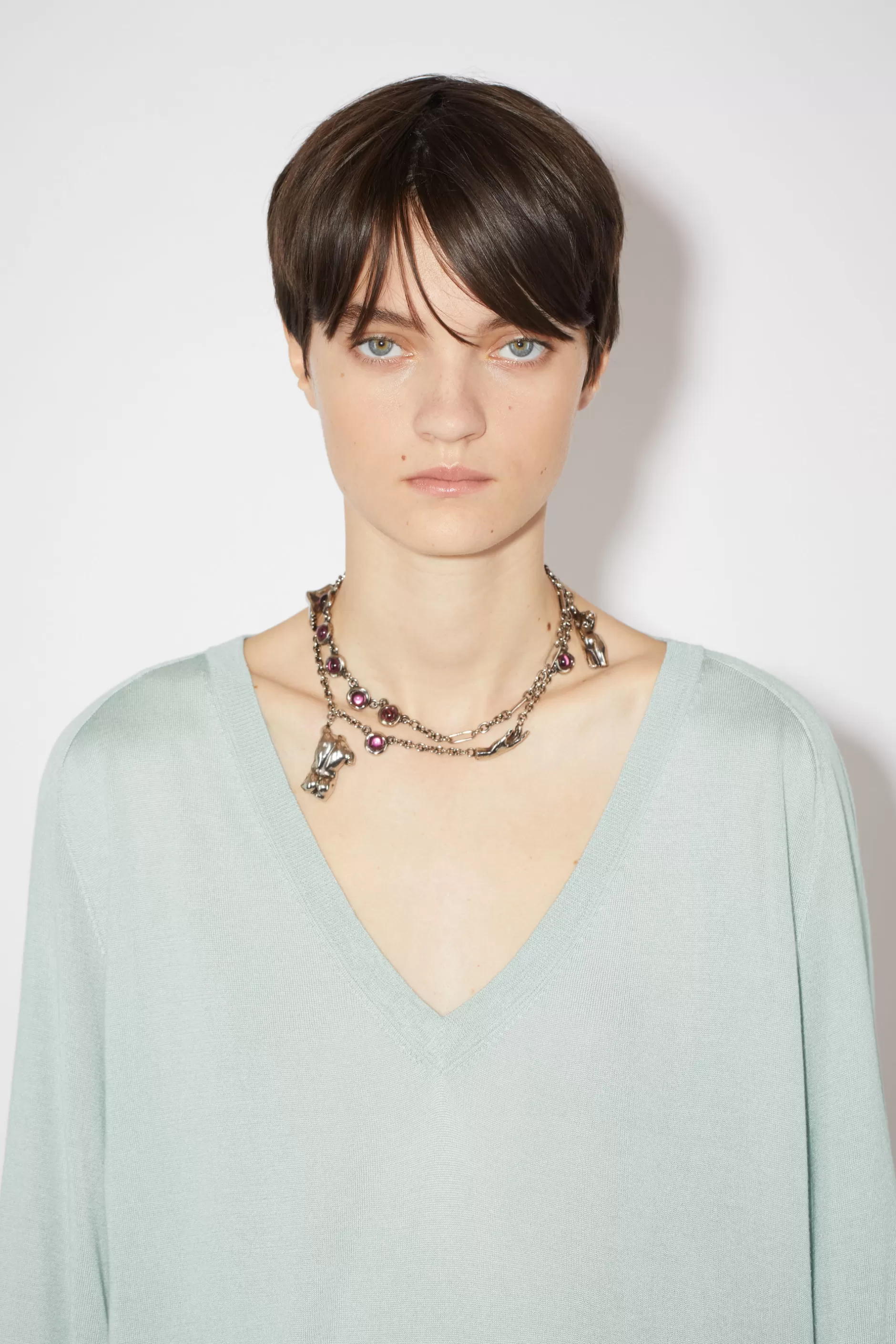 Acne Studios Halskette Mit Anhanger Antiksilber Clearance