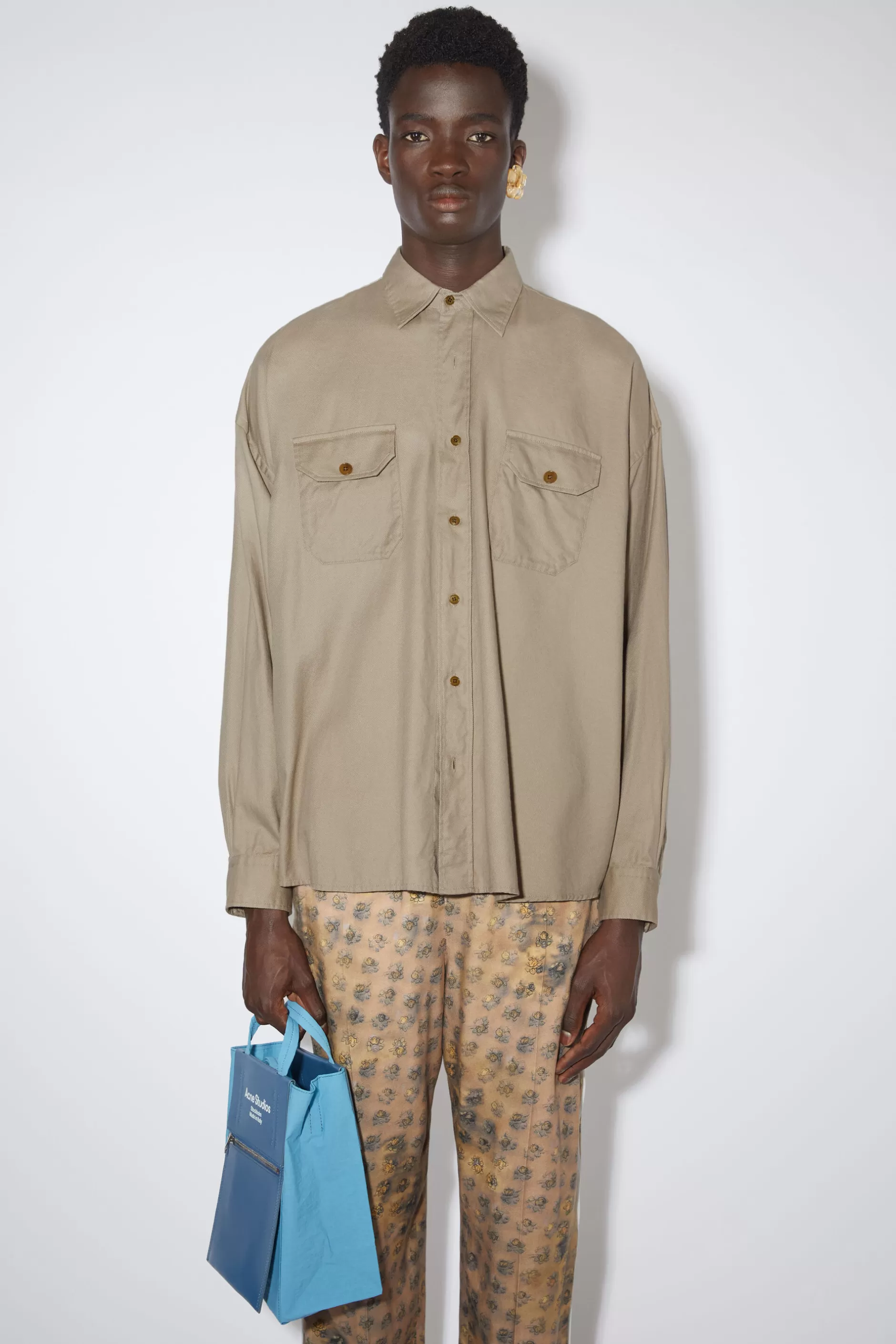 Acne Studios Hemd Sand-Beige Cheap