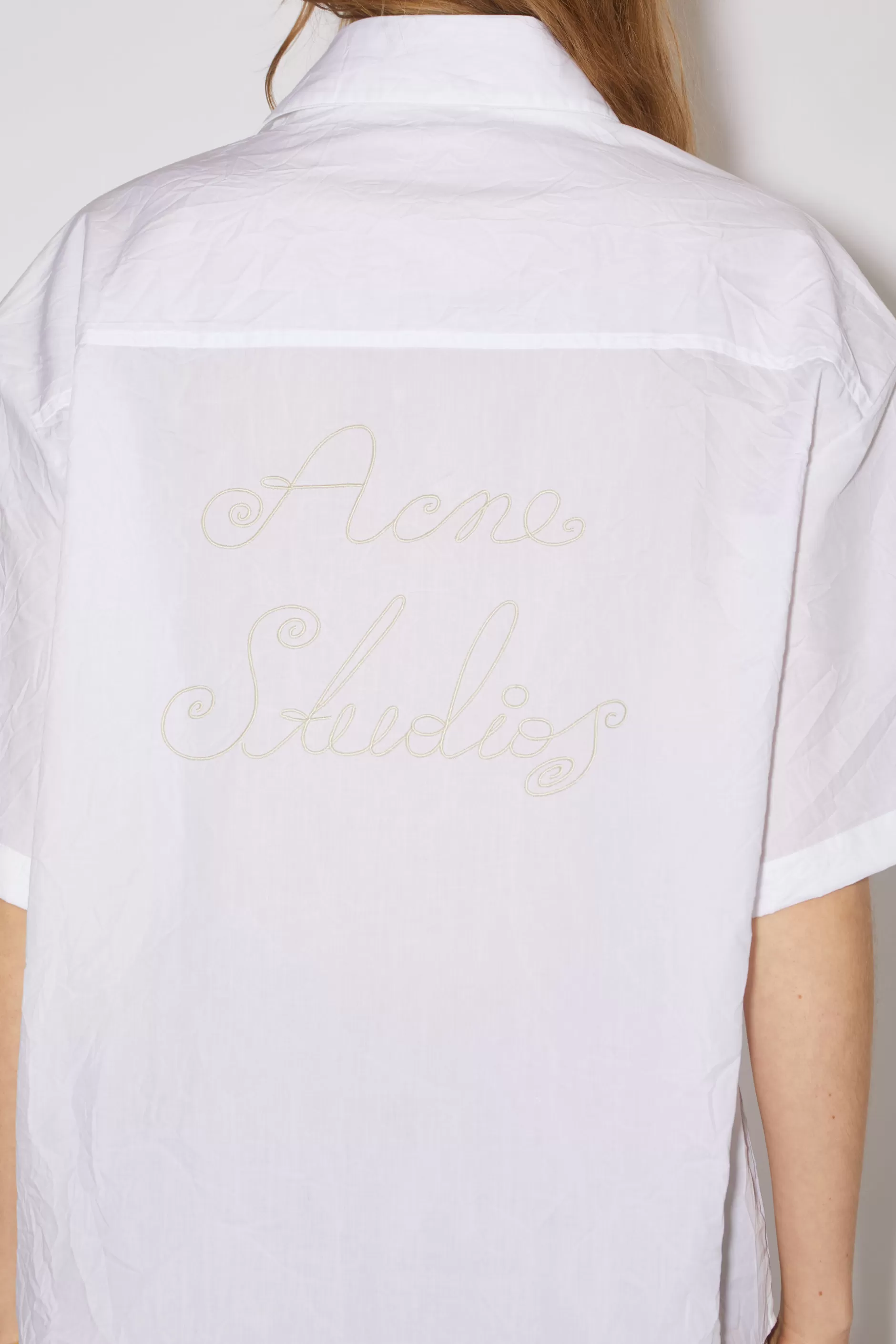 Acne Studios Hemd Mit Knopfleiste Und Stickerei Weis Shop