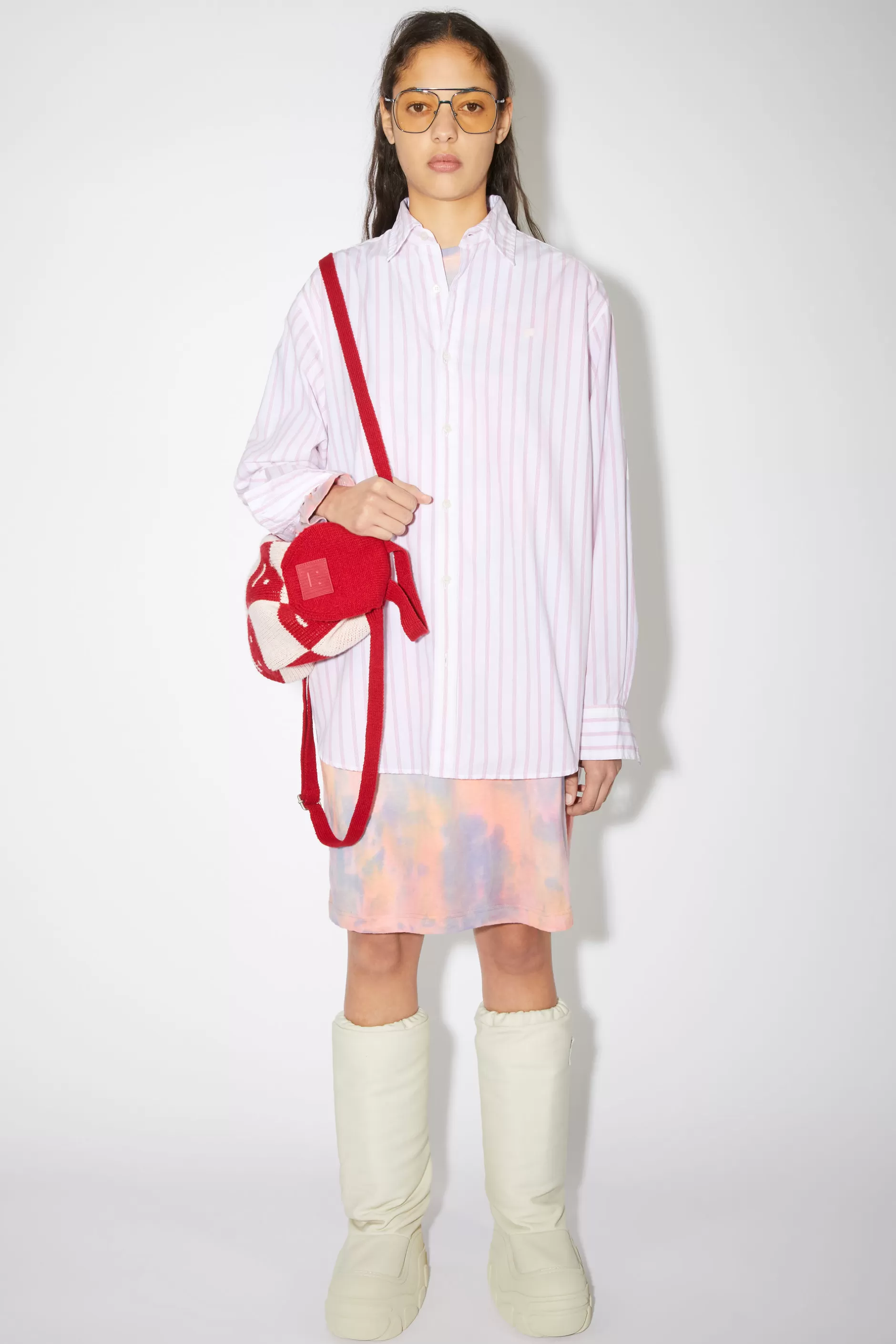 Acne Studios Hemd Mit Langem Armel Weis/Rosa Online