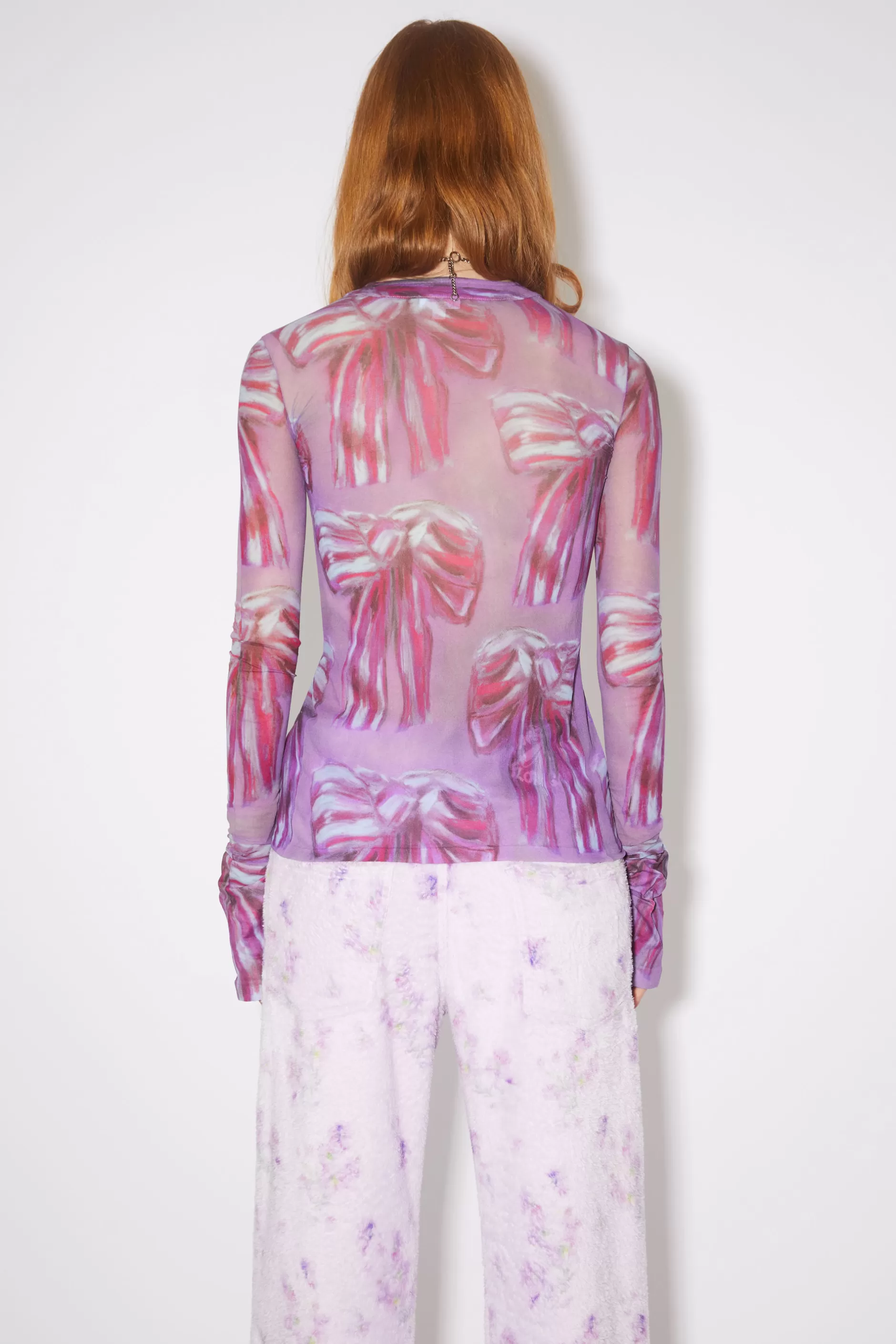 Acne Studios Hemd Mit Print Himbeerrosa/Lila New