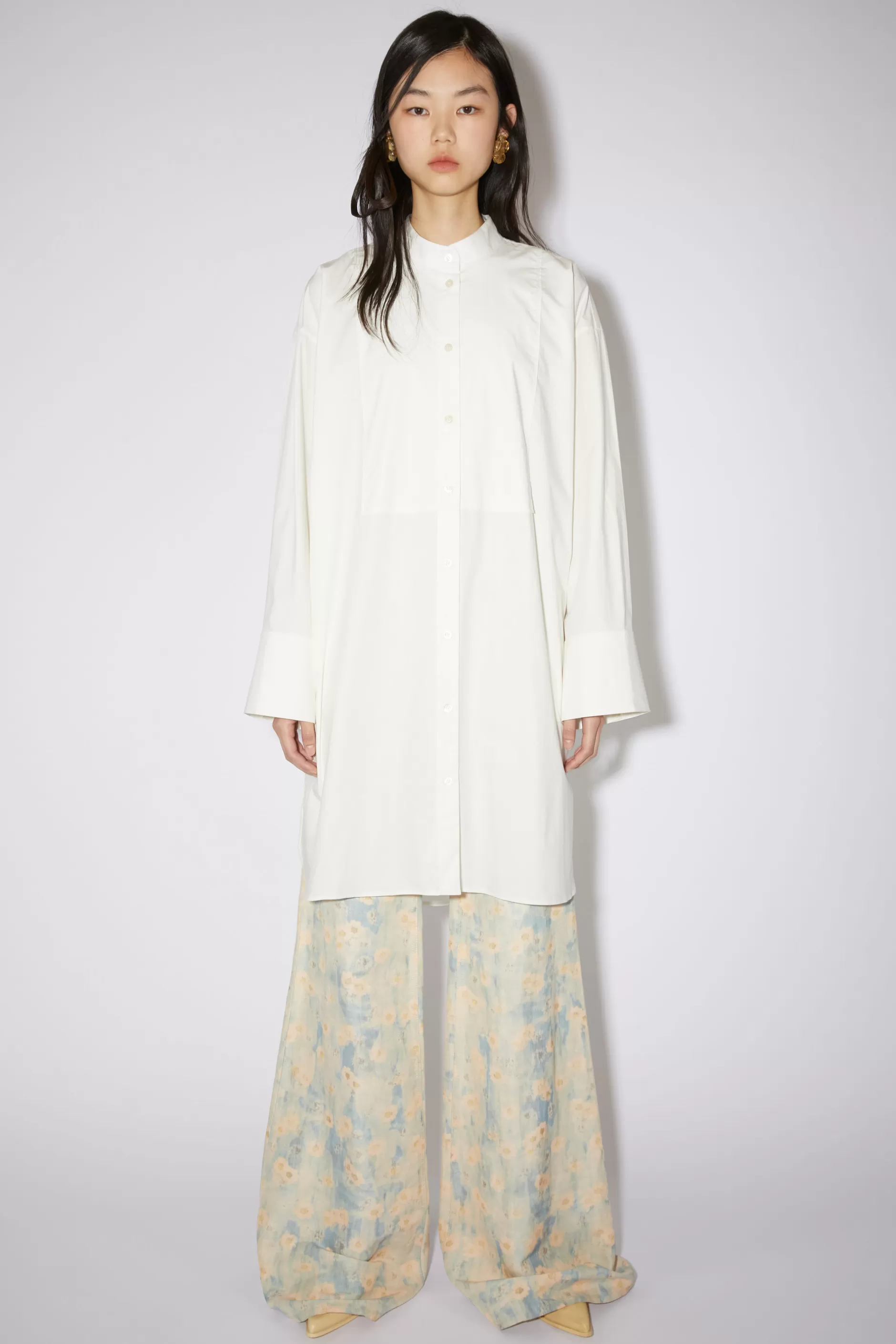 Acne Studios Hemdblusenkleid Weis Cheap