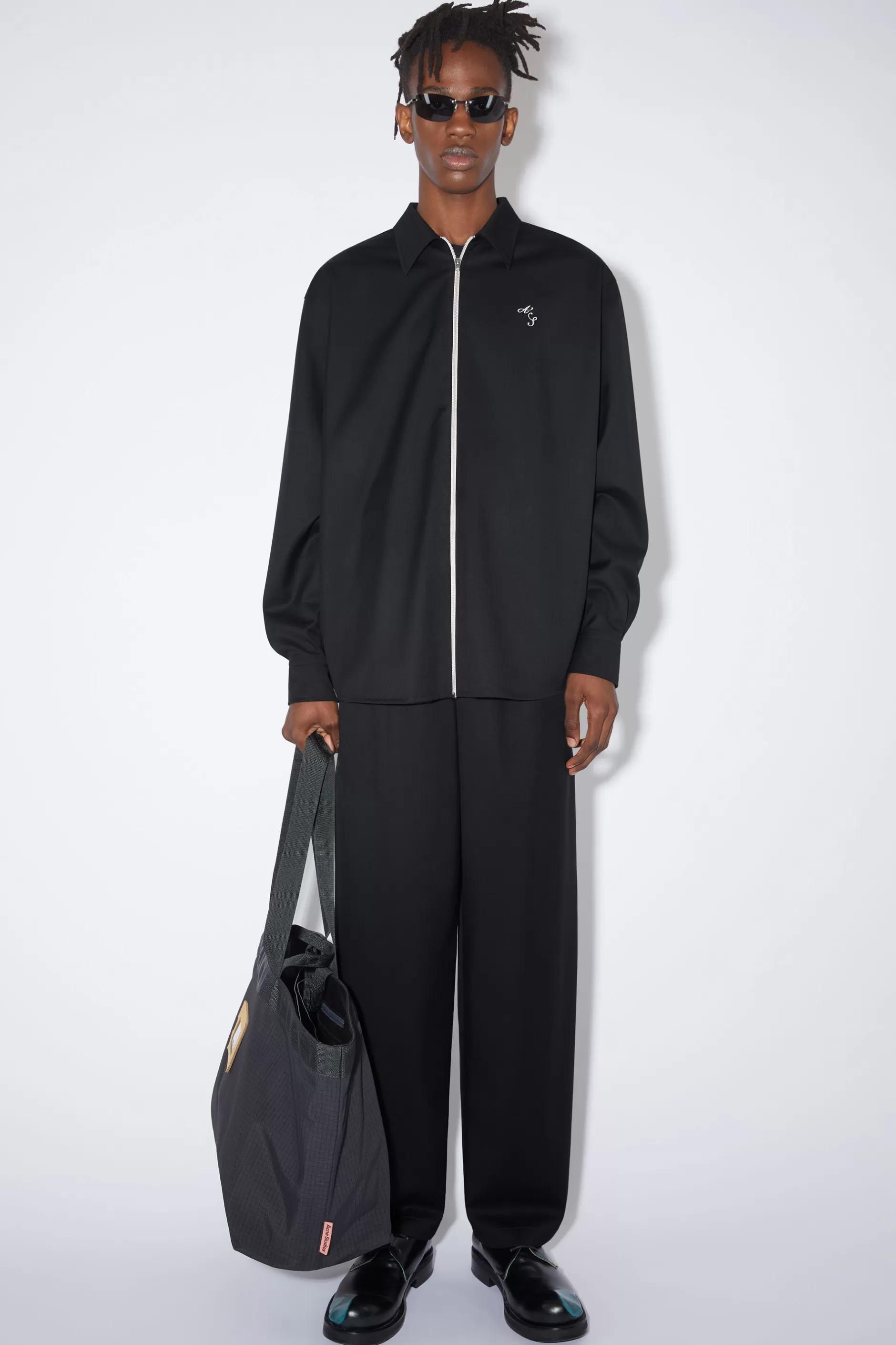 Acne Studios Hemdjacke Mit Reisverschluss Schwarz Online