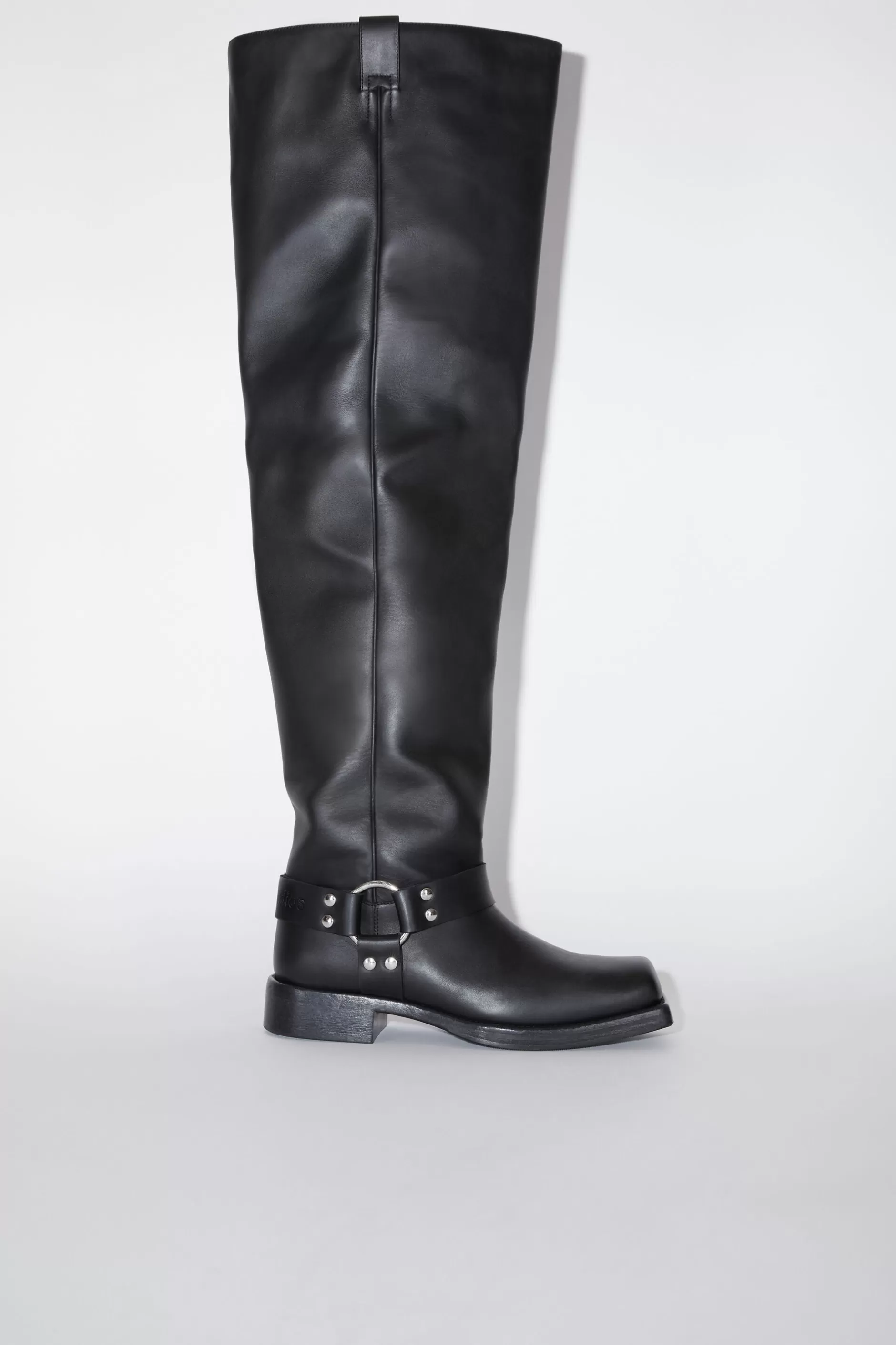 Acne Studios Hohe Lederstiefel Schwarz Hot