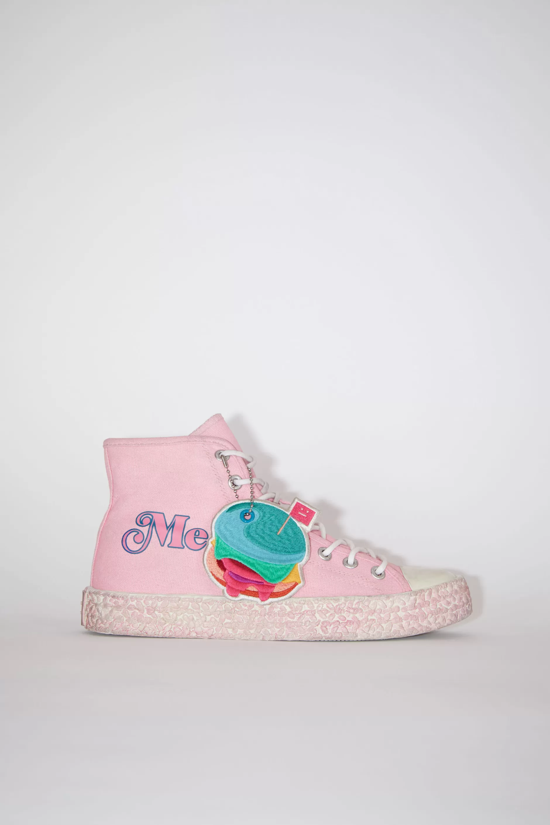 Acne Studios Hohe Sneakers Mit Print Pink/Gebrochenes Weis Sale