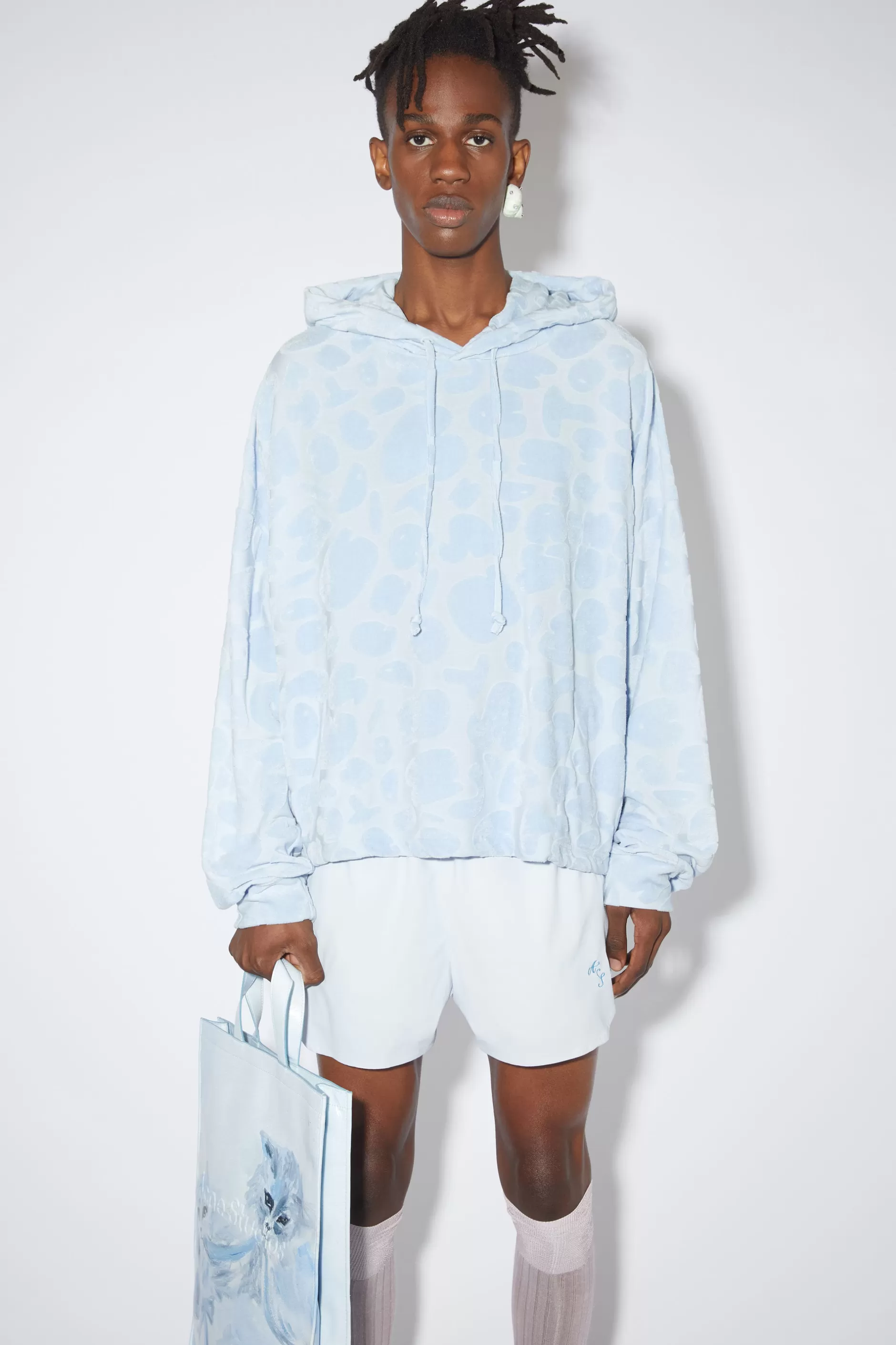 Acne Studios Hoodie Aus Jacquard Blassblau Best