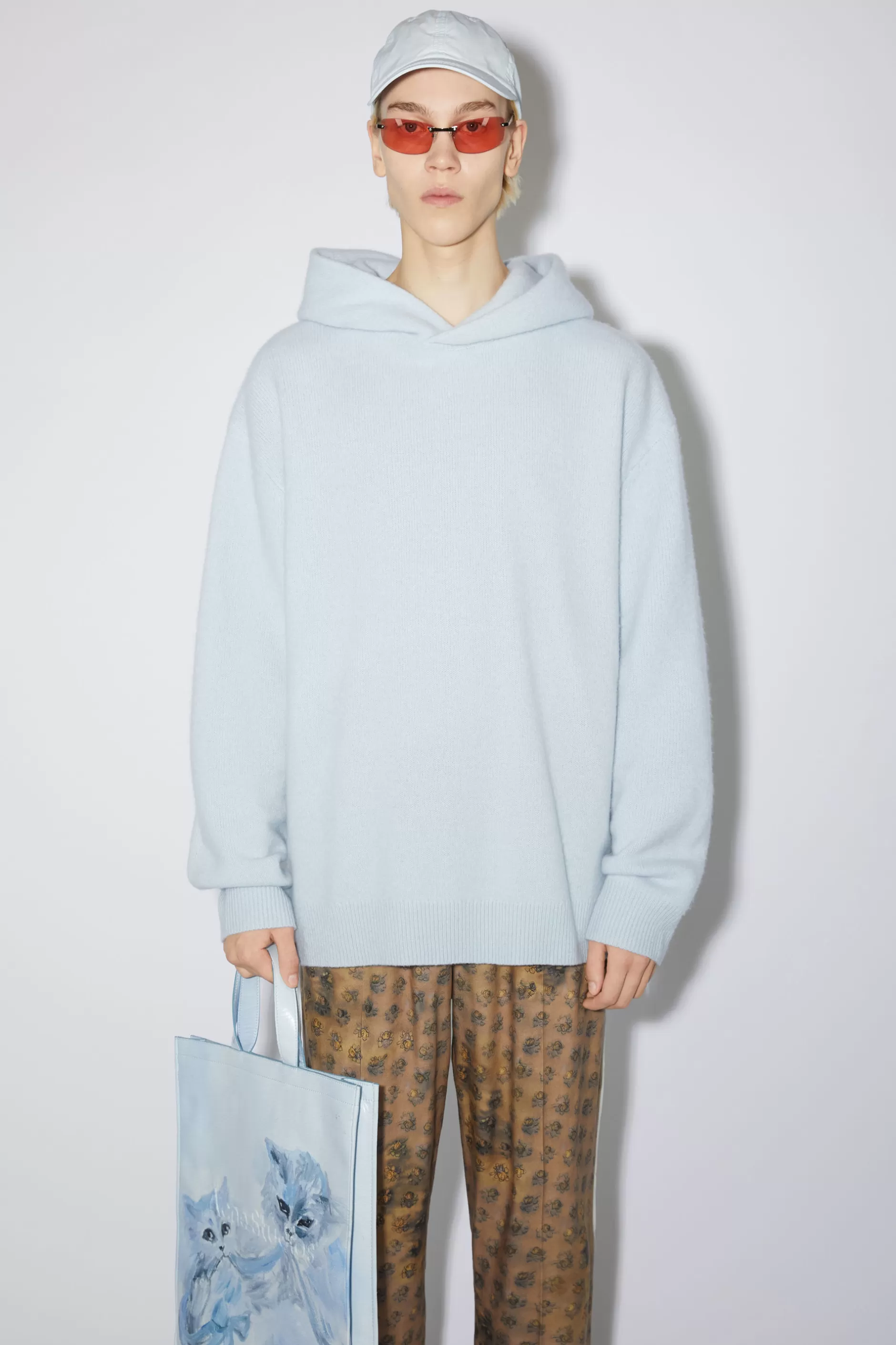 Acne Studios Hoodie Aus Woll-Kaschmir-Mix Staubblau Store