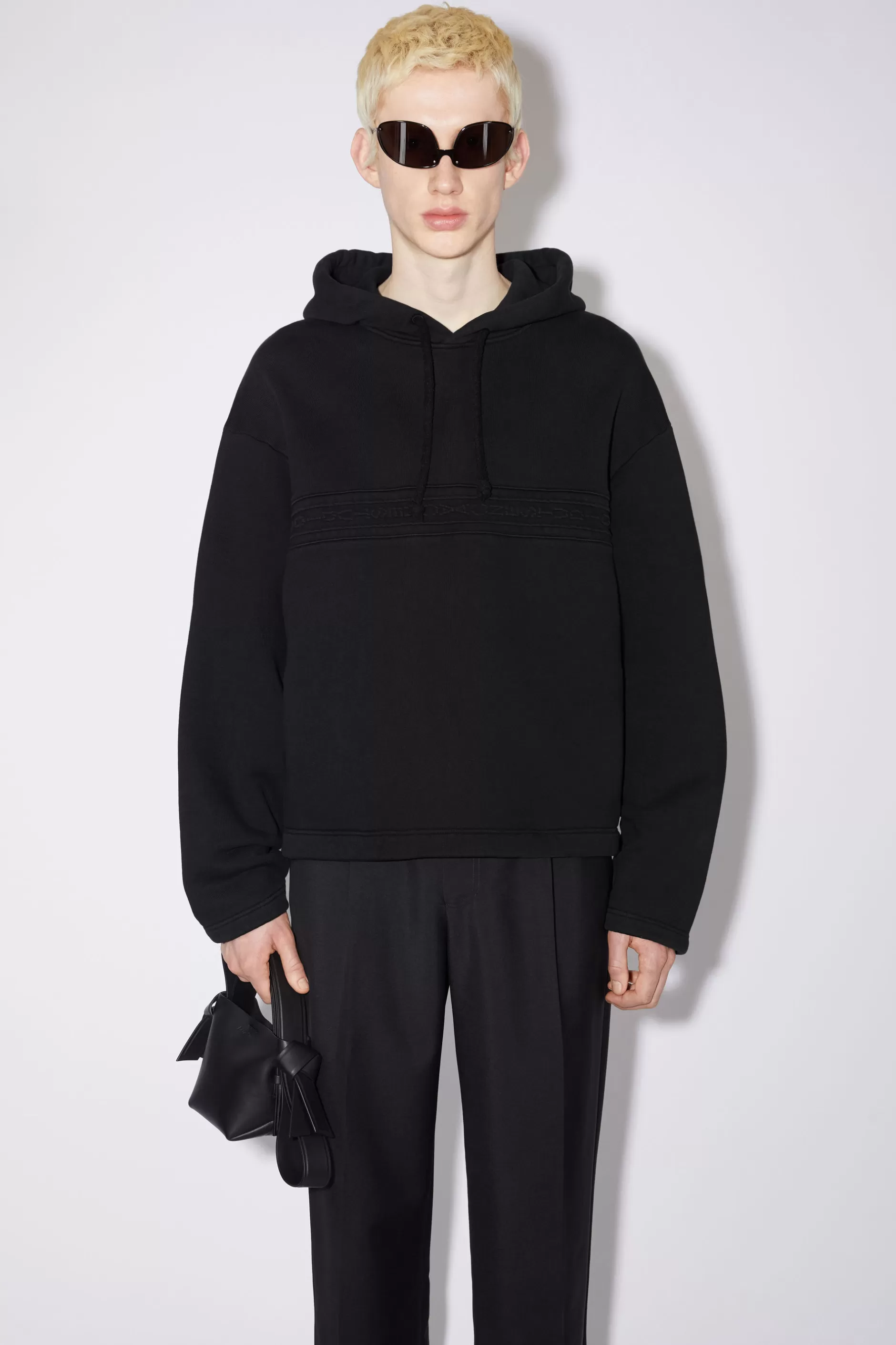 Acne Studios Hoodie Mit Logo-Tape Schwarz Best Sale