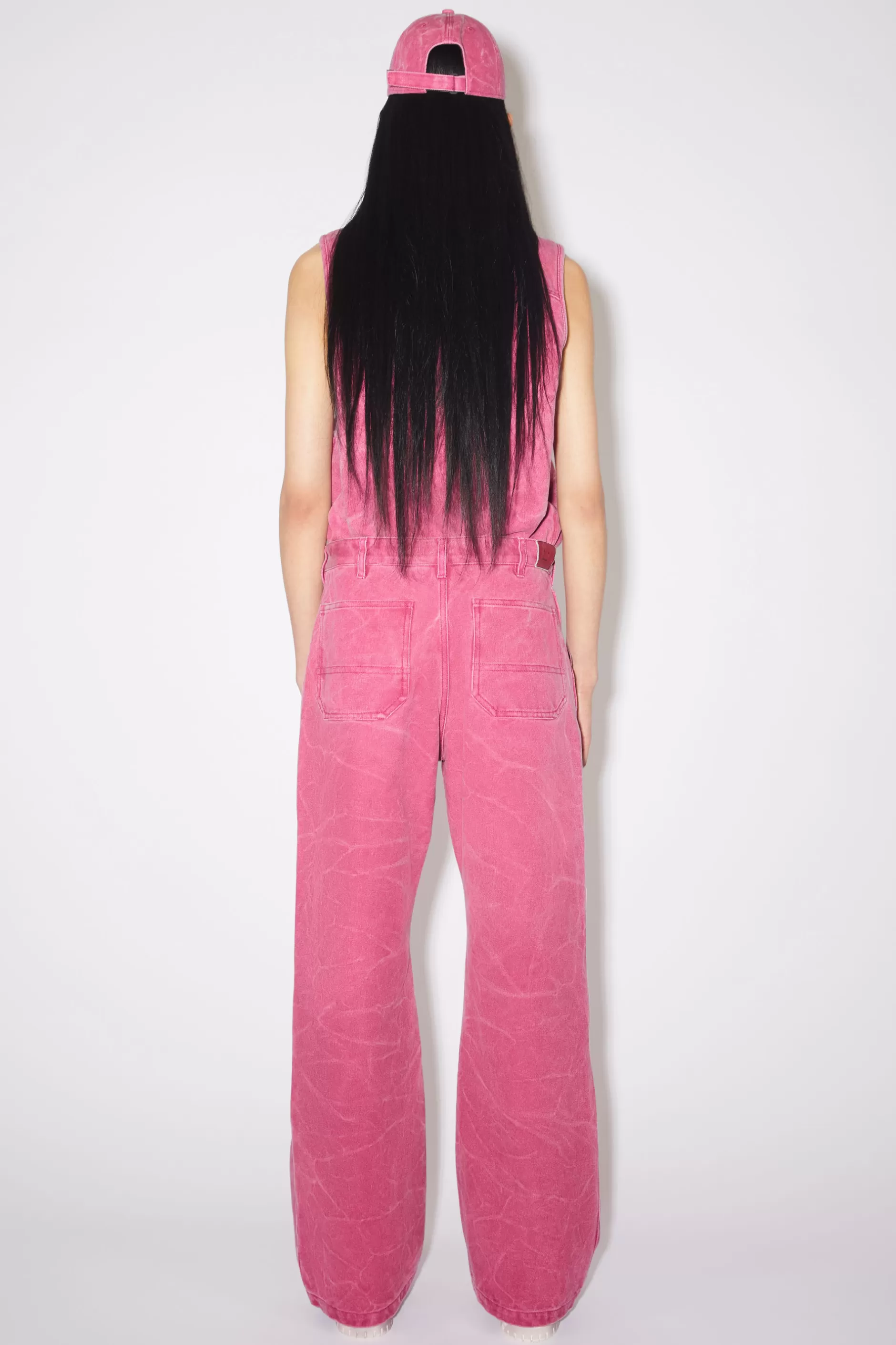 Acne Studios Hose Aus Baumwoll-Canvas Fuchsia Cheap