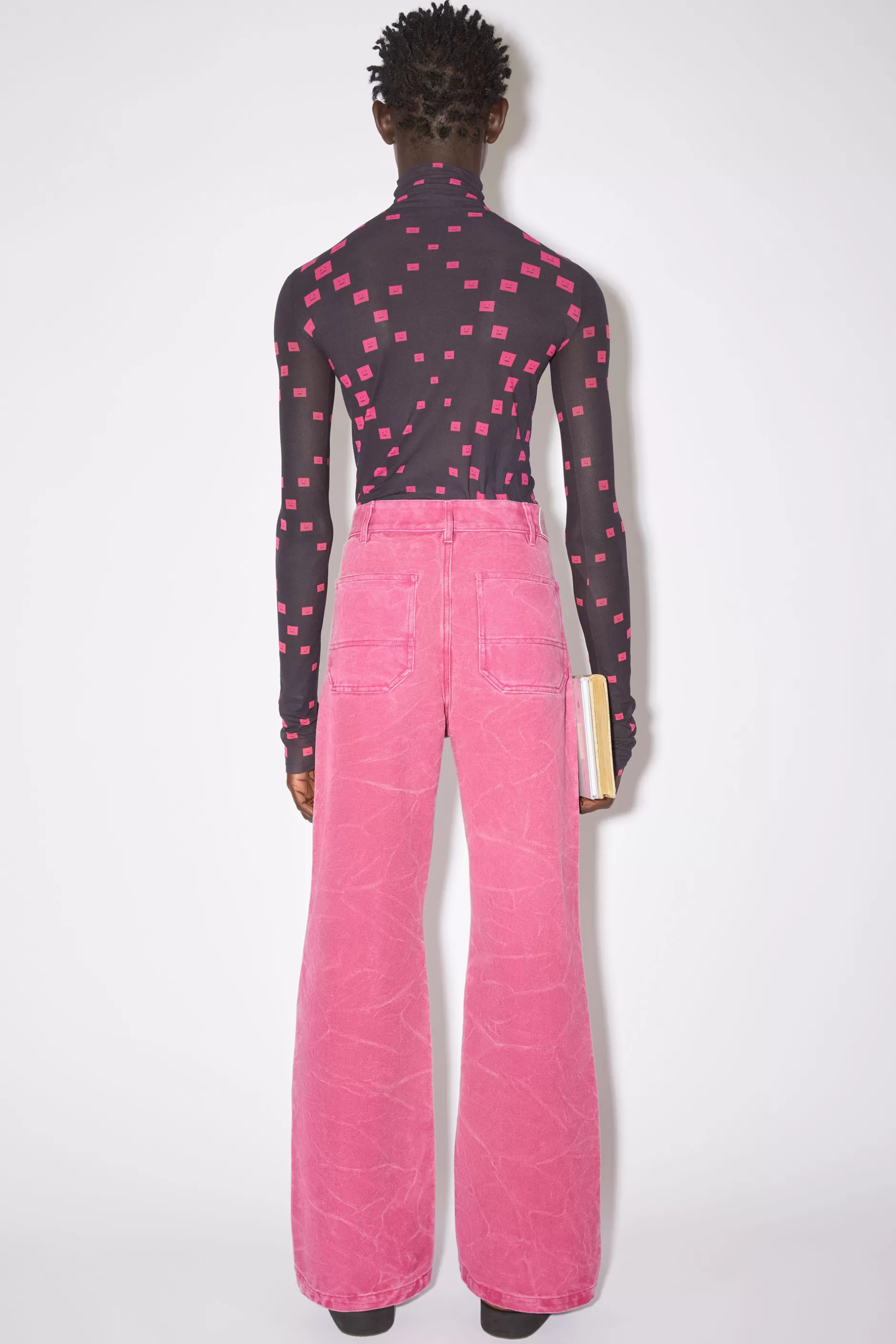 Acne Studios Hose Aus Baumwoll-Canvas Fuchsia Sale