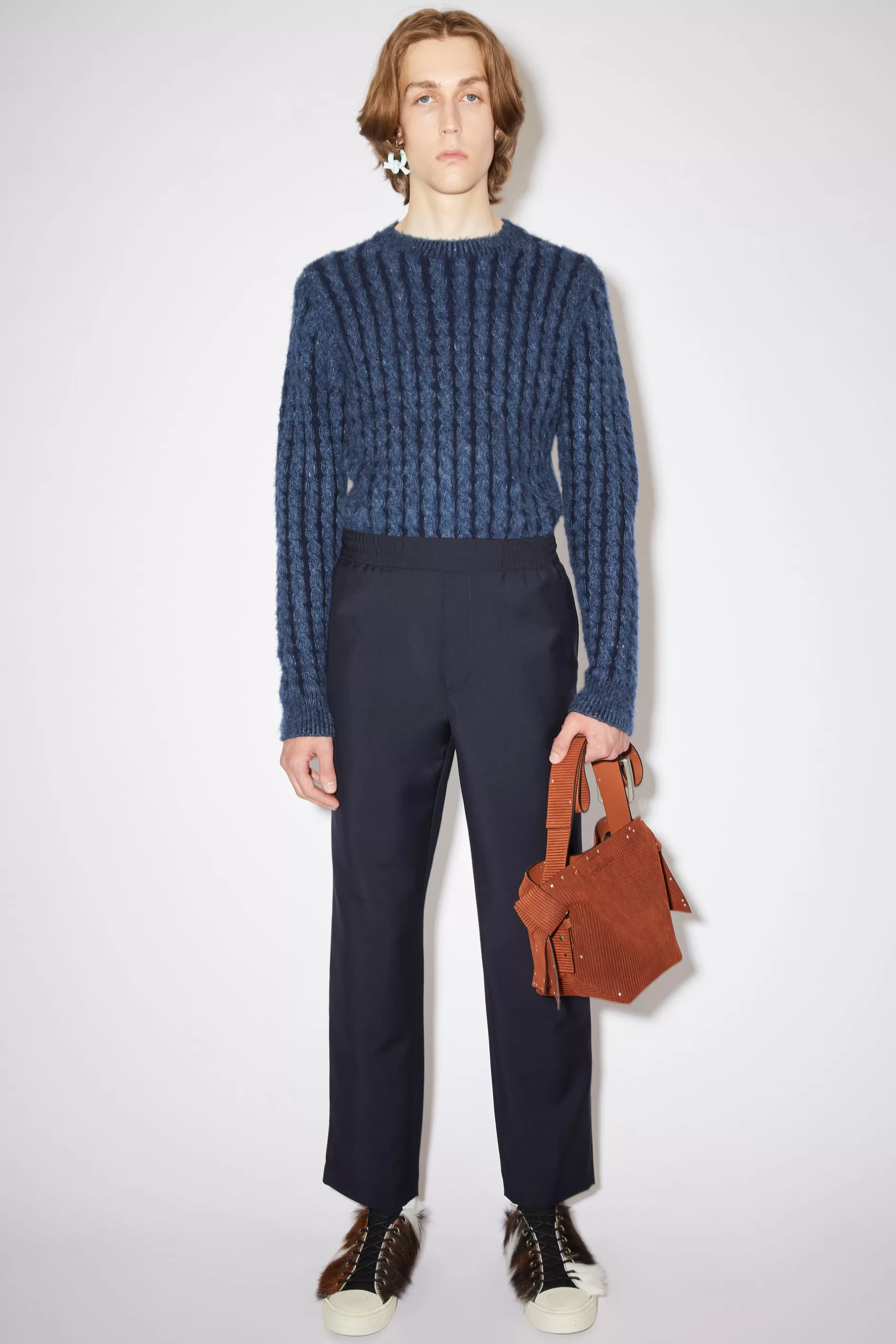 Acne Studios Hose Aus Mohair-Mix Marineblau Hot