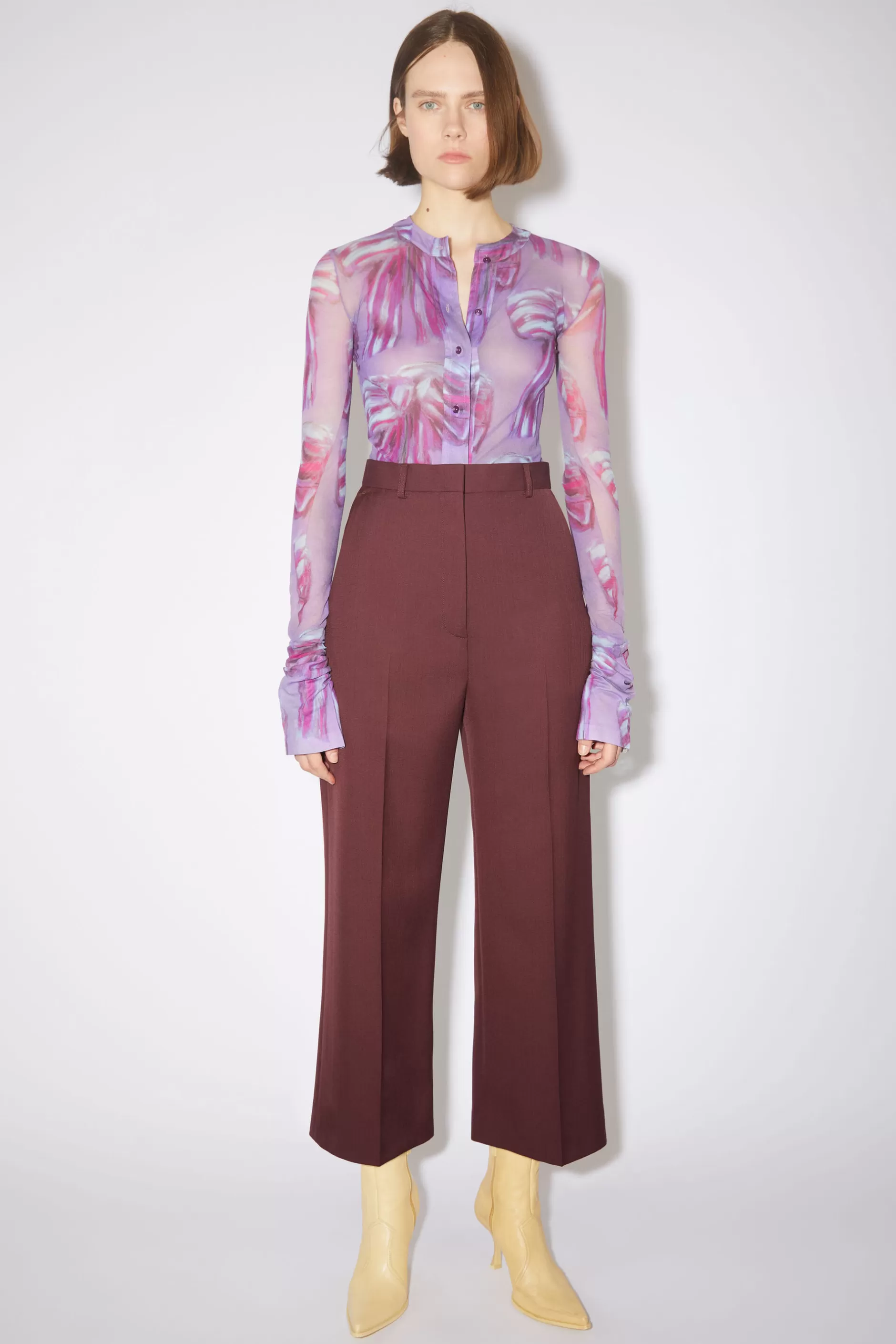 Acne Studios Hose Aus Woll-Mix Aubergine Online