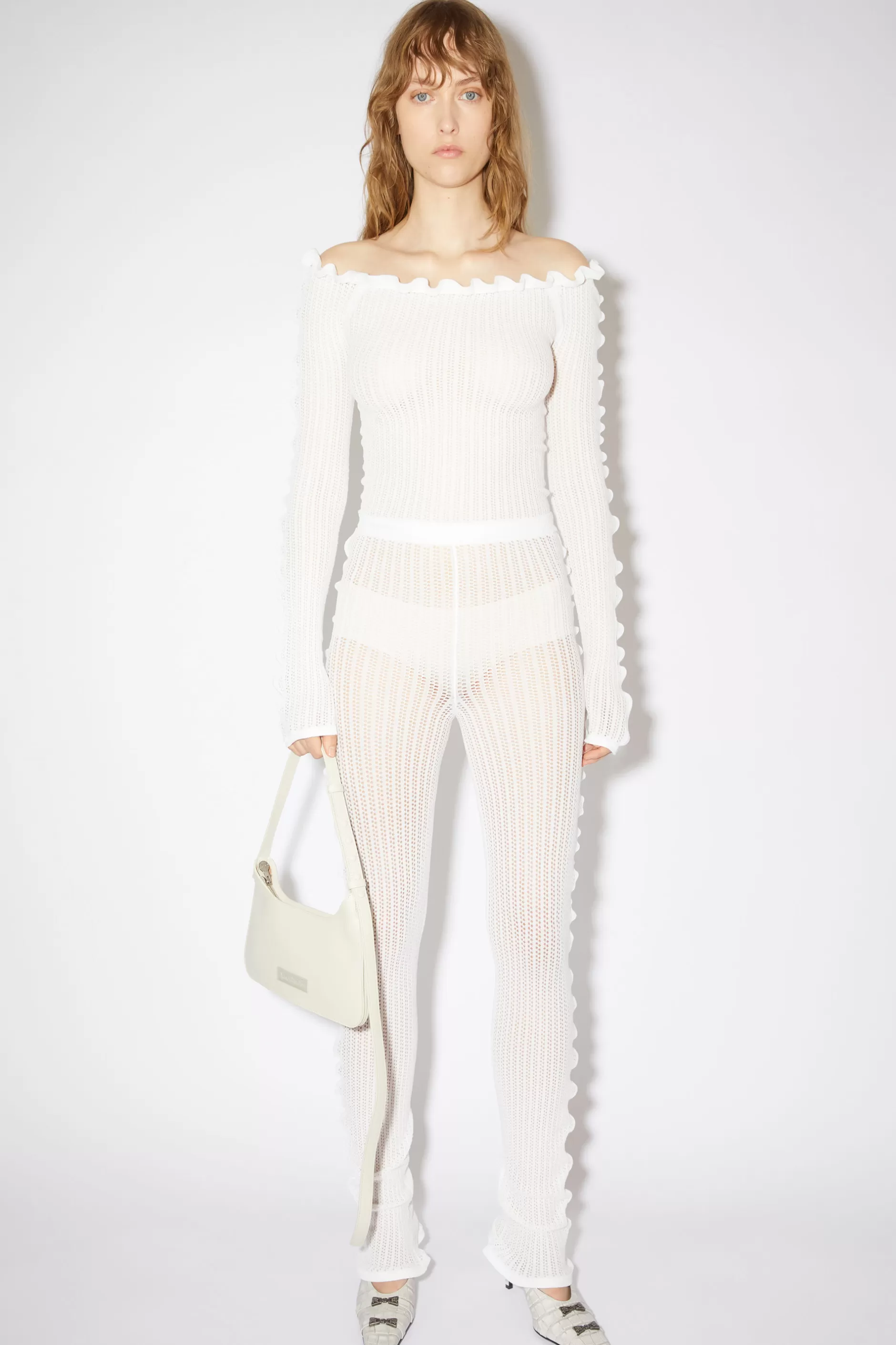 Acne Studios Hose Mit Nahtdetails Weis Shop