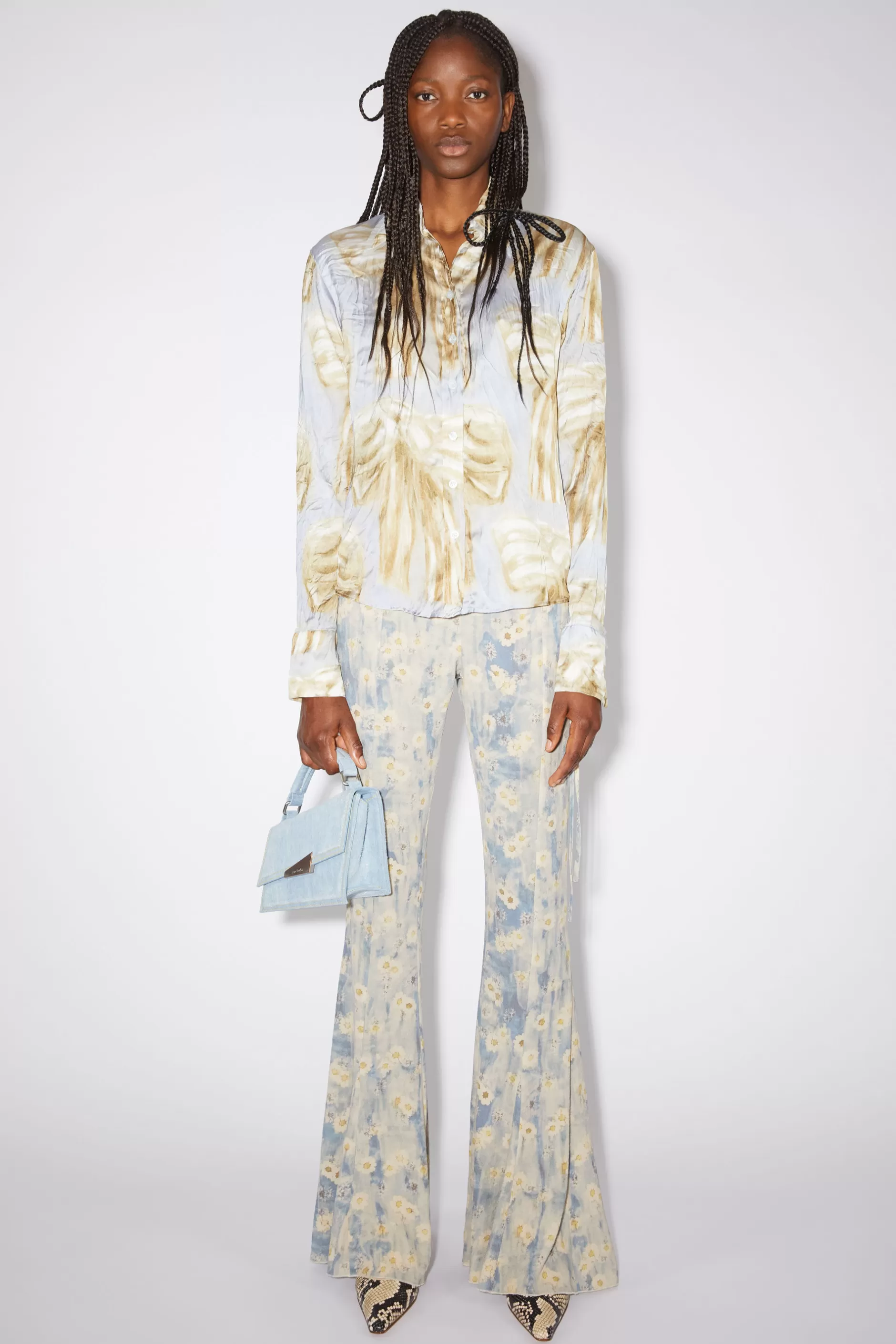 Acne Studios Hose Mit Print Blau/Beige Sale