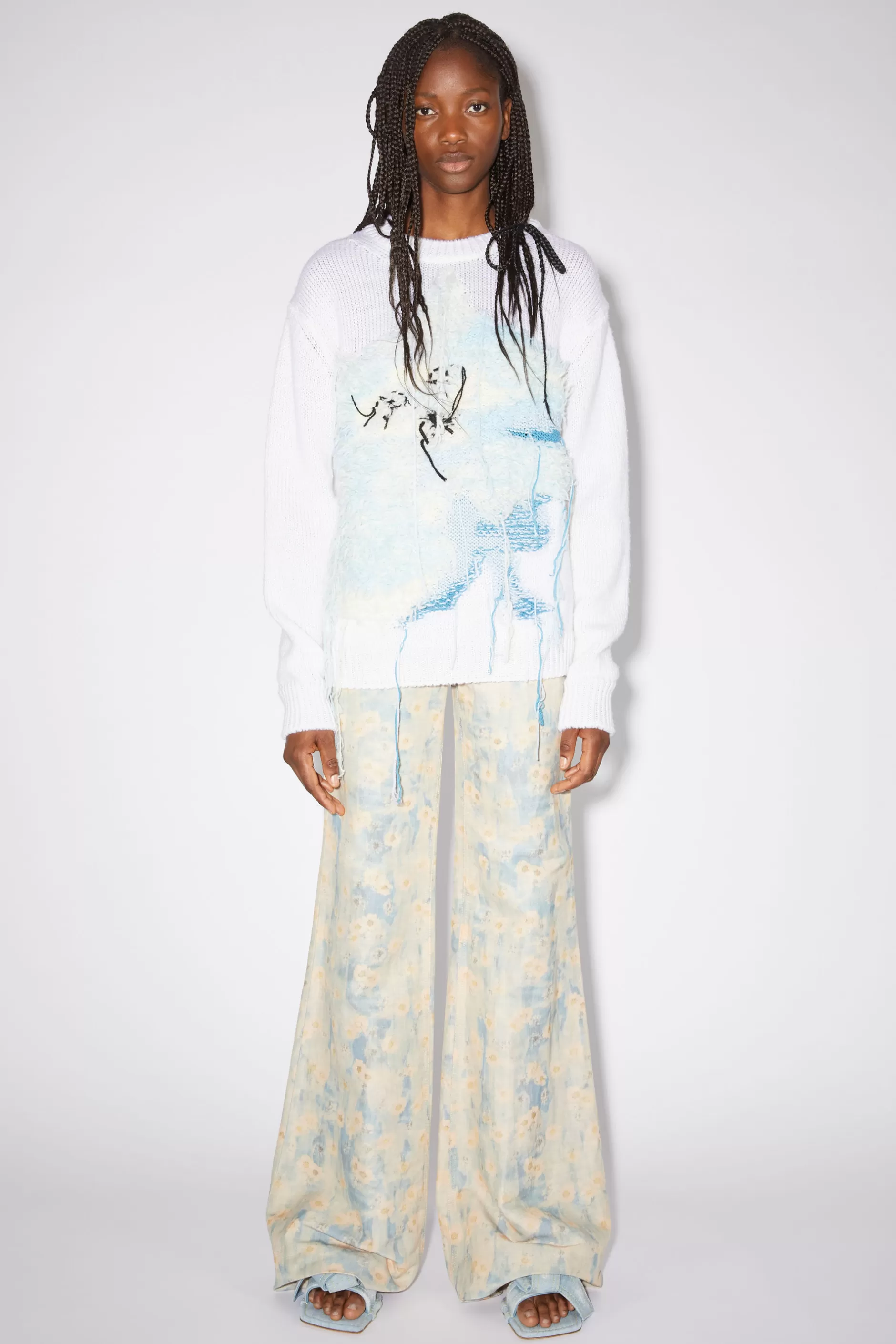 Acne Studios Hose Mit Print Hellblau Outlet