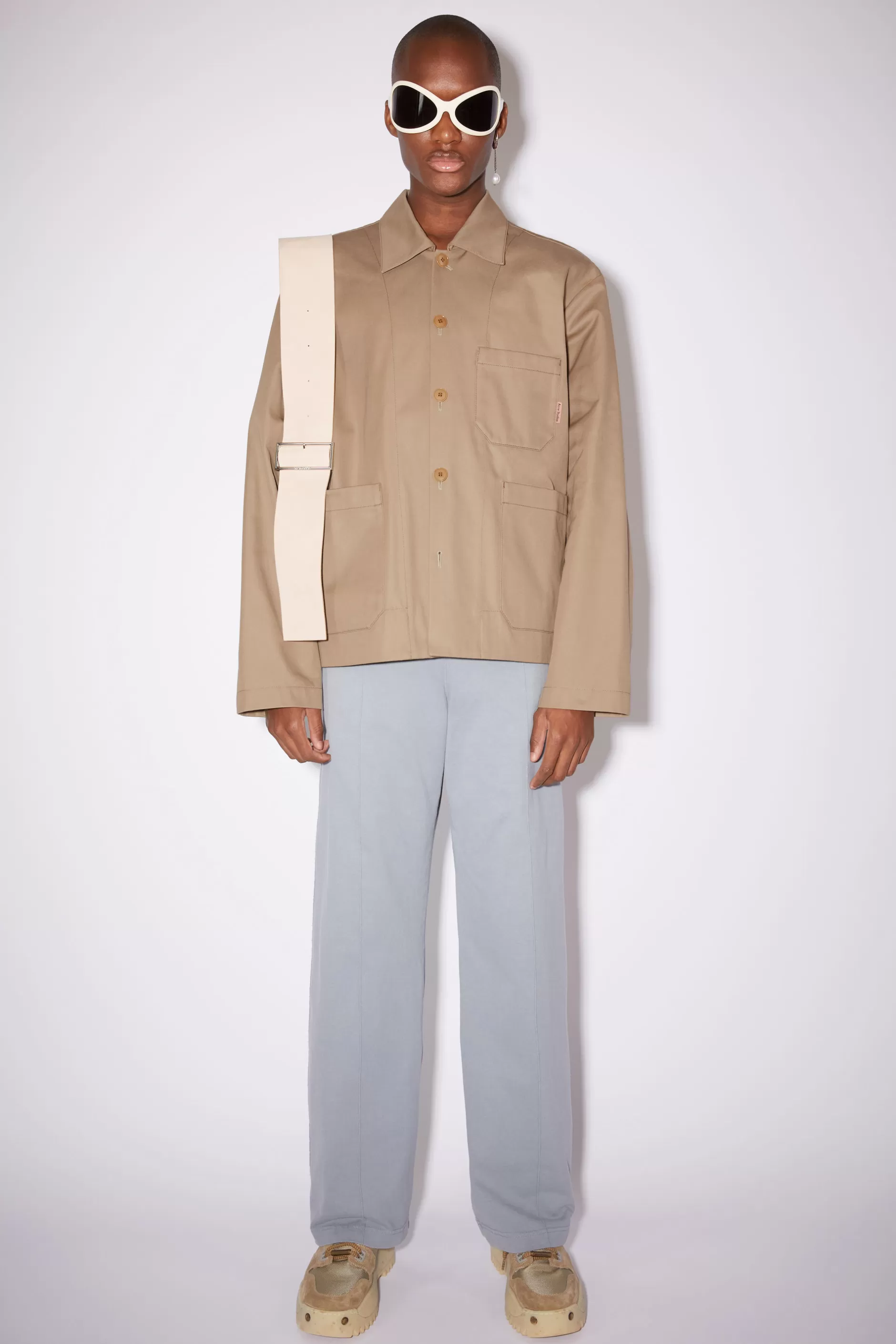 Acne Studios Jacke Aus Baumwoll-Twill Beige Flash Sale