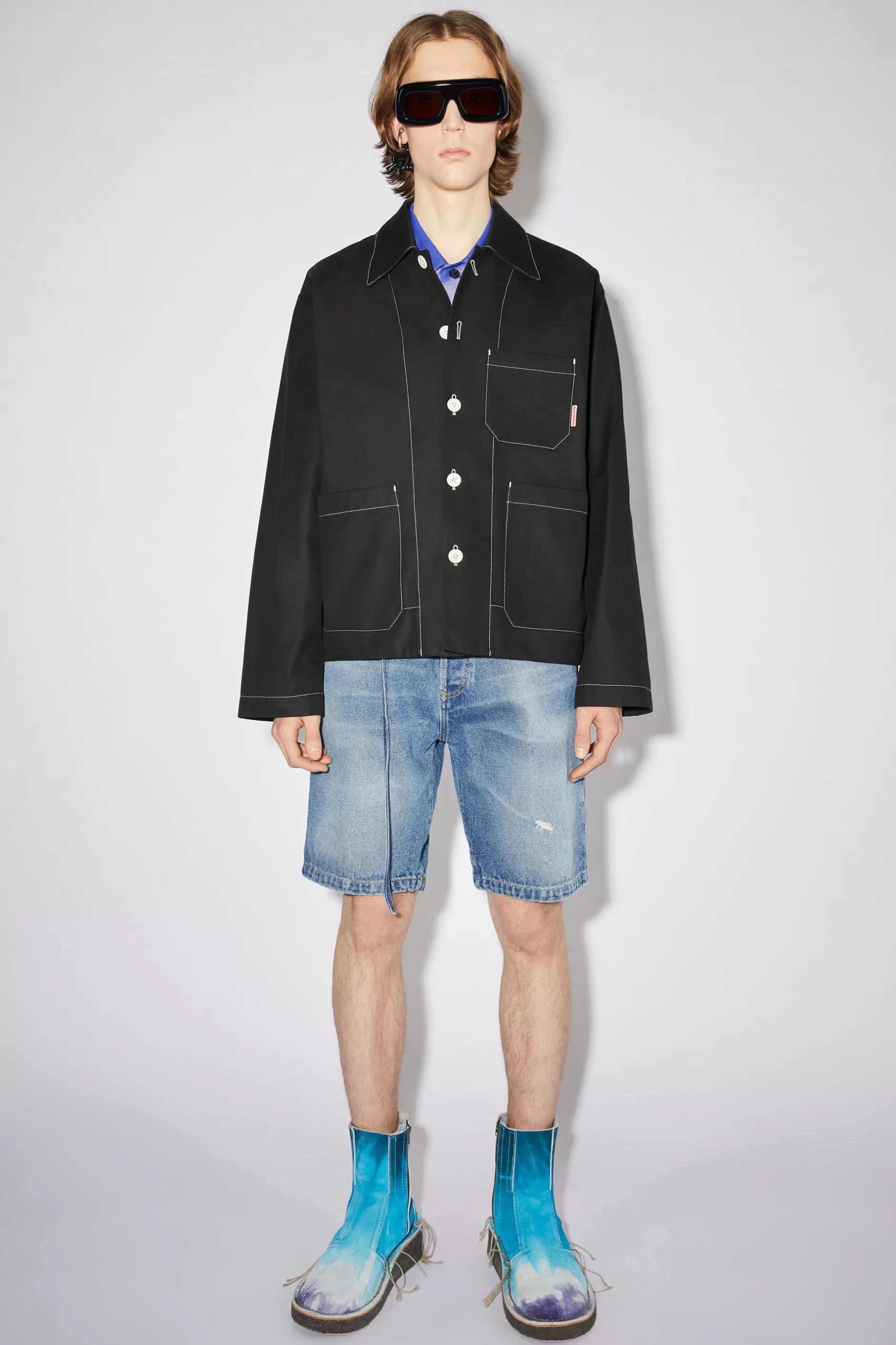 Acne Studios Jacke Aus Schwerem Twill Schwarz Cheap