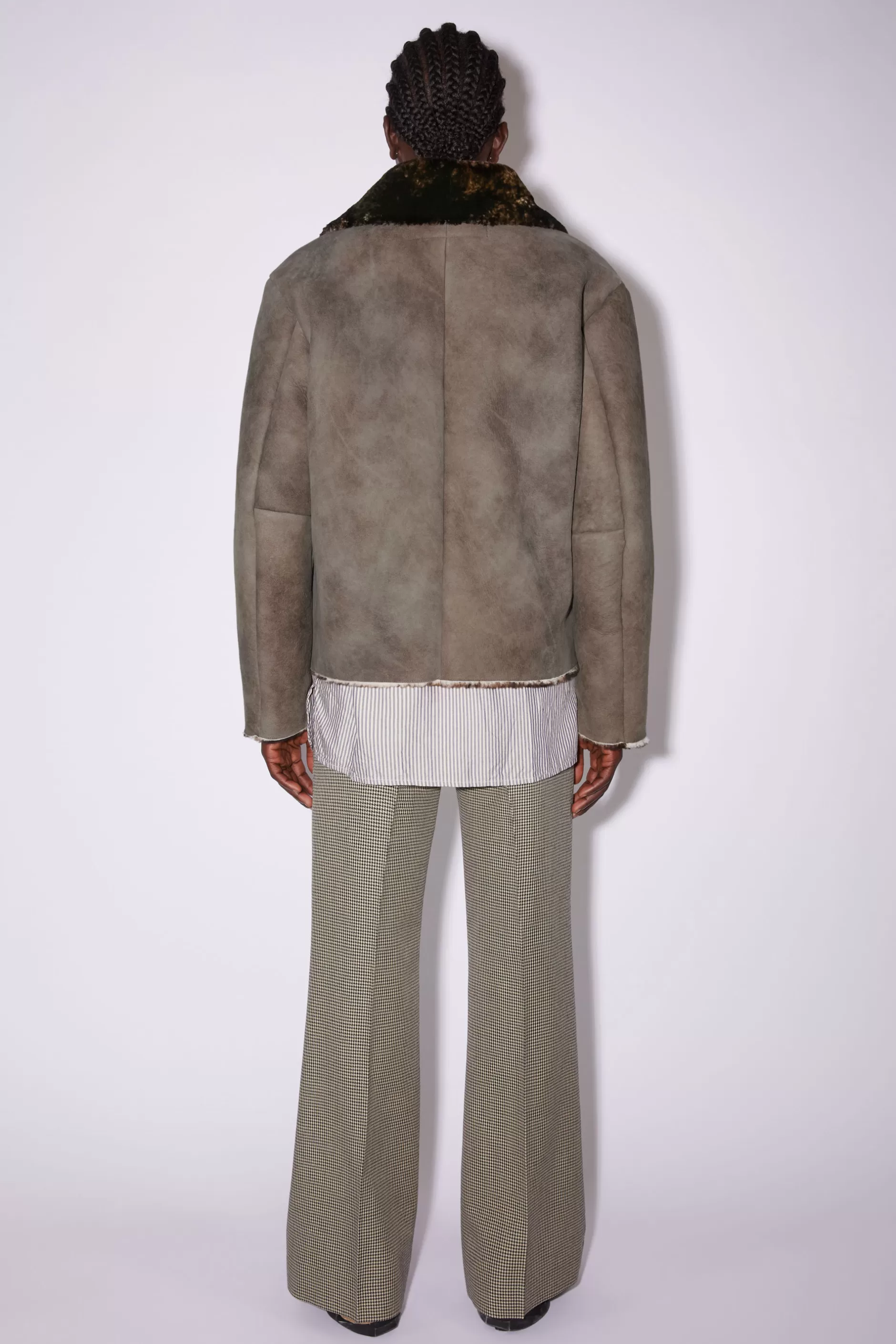 Acne Studios Jacke Aus Shearling-Wildleder Antikbraun Flash Sale