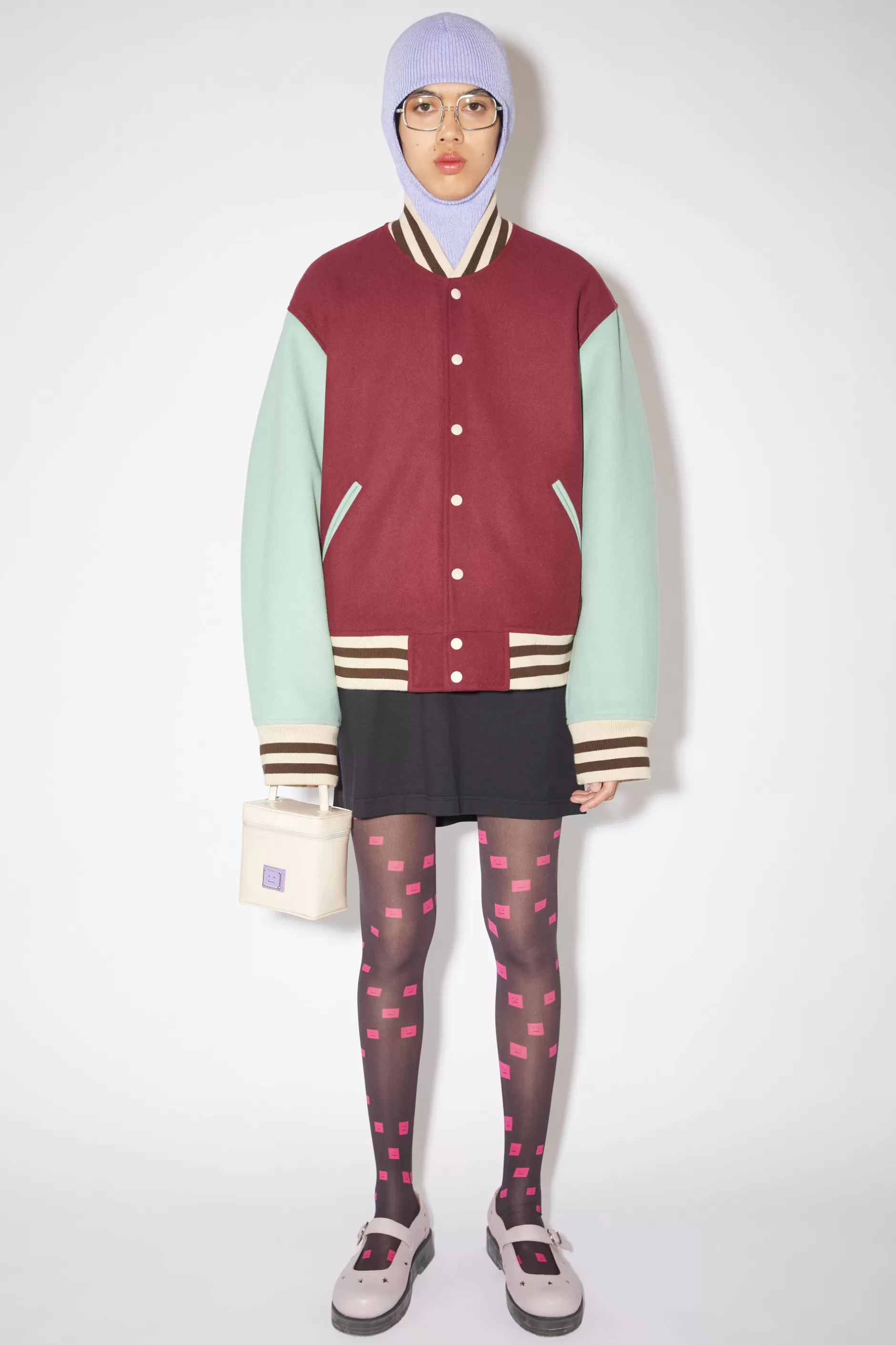 Acne Studios Jacke Aus Woll-Mix Weinrot New