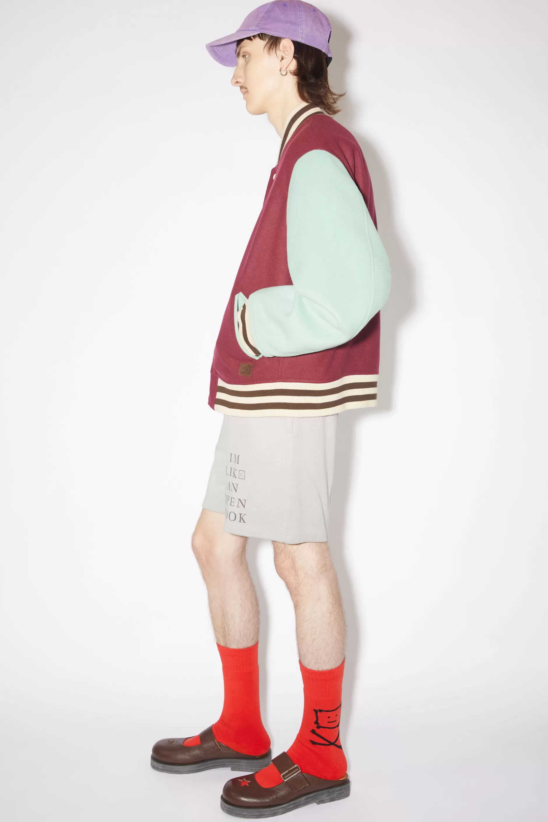 Acne Studios Jacke Aus Woll-Mix Weinrot Store