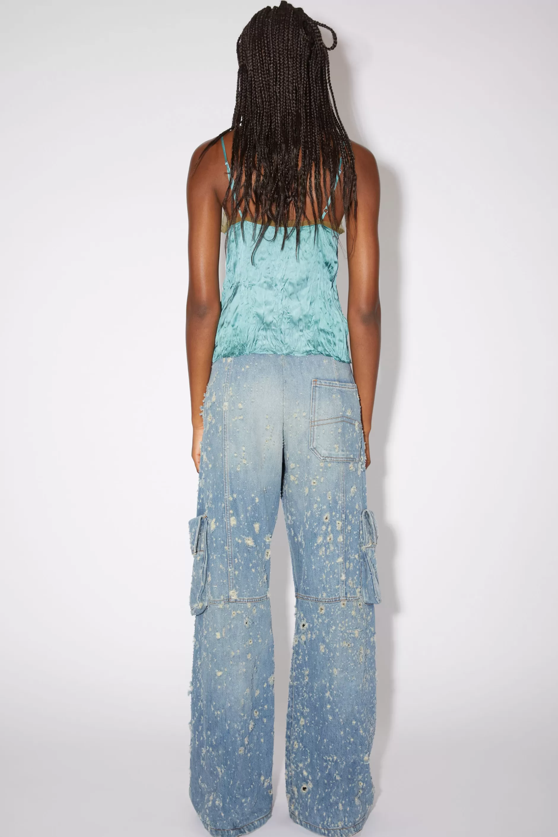 Acne Studios Jeans Im Used-Look Mid Blue New