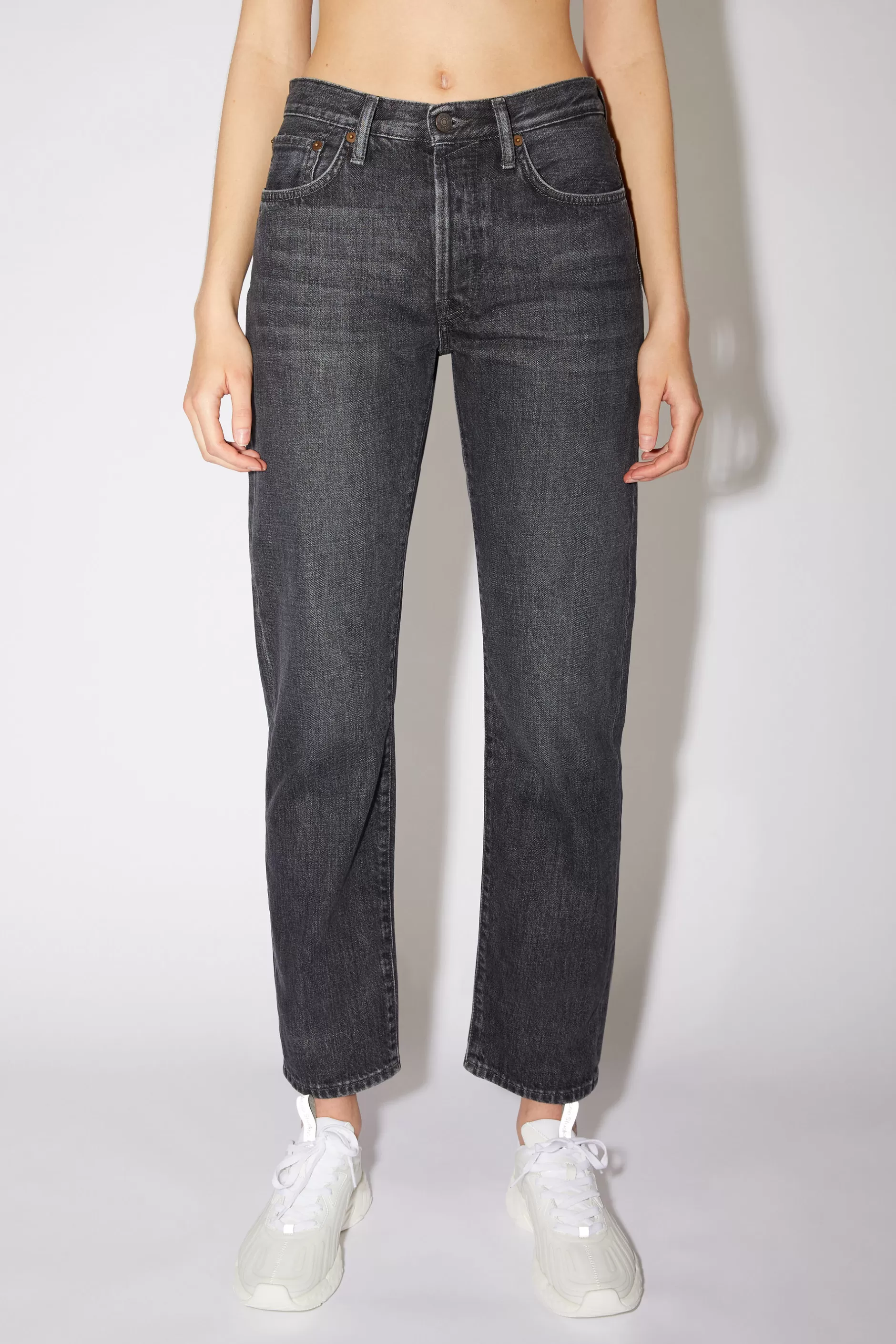 Acne Studios Jeans In Gerader Passform Schwarz Cheap