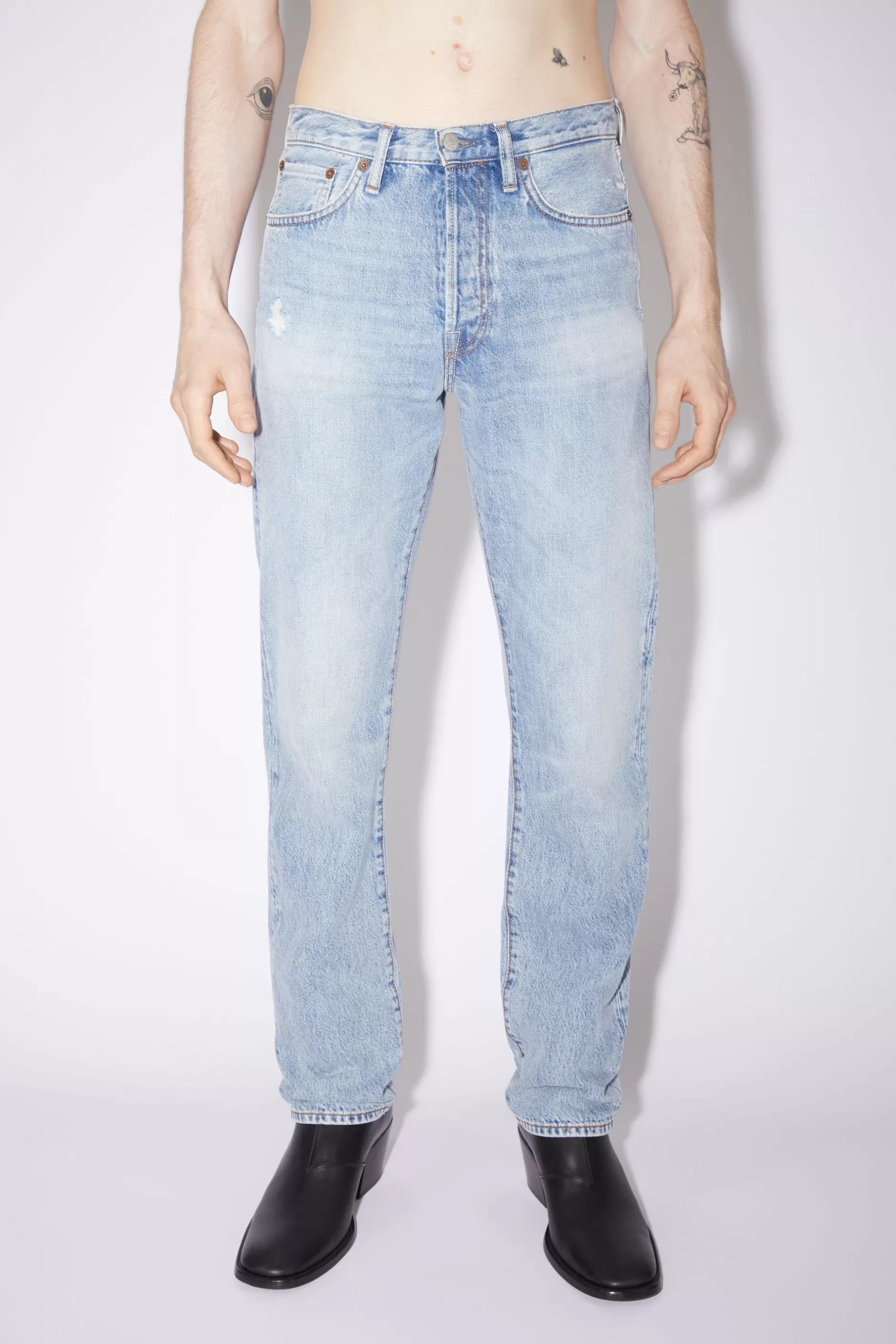 Acne Studios Jeans In Gerader Passform Hellblau Cheap