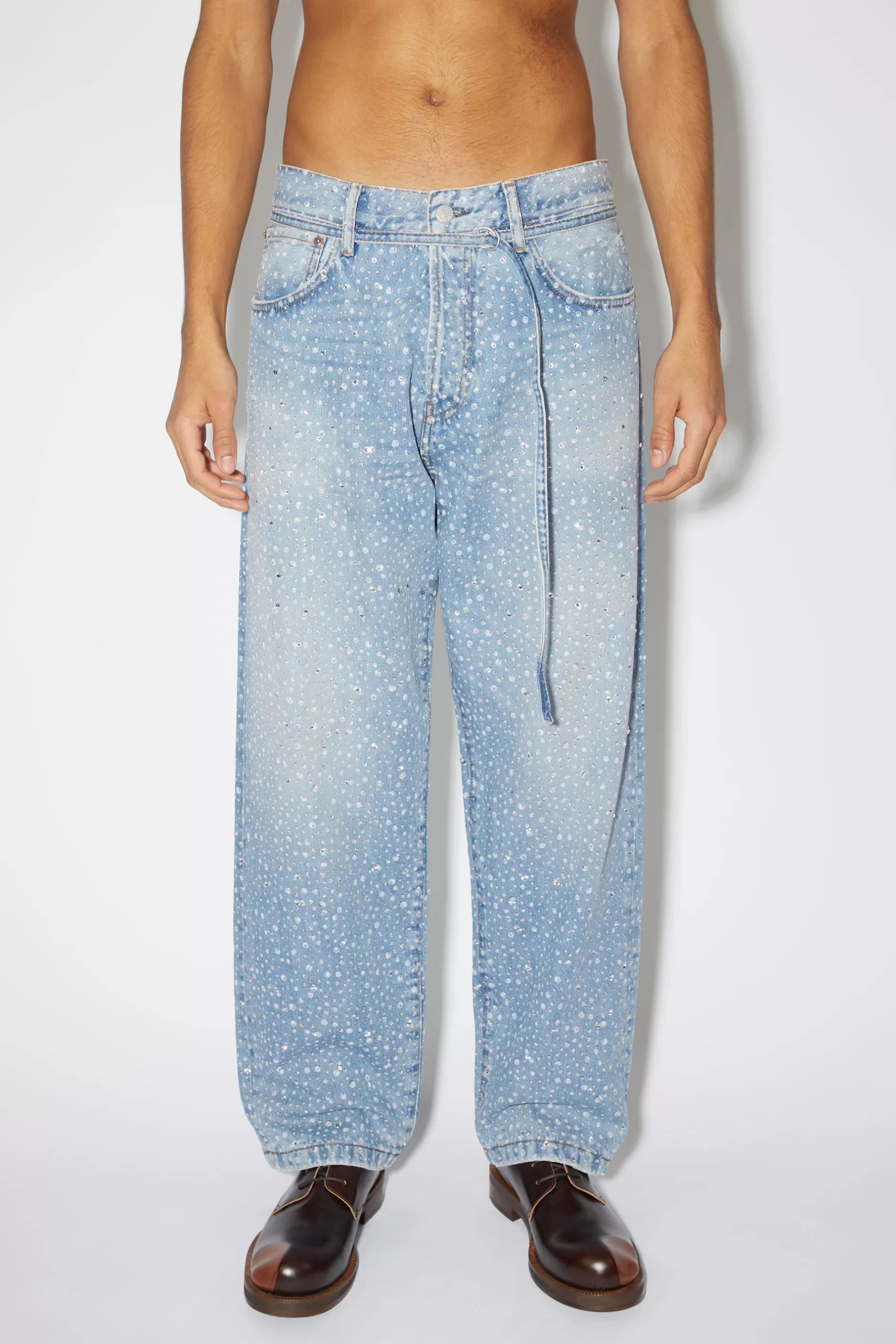 Acne Studios Jeans In Lockerer Passform – 1991 Toj Mit Strass Hellblau Store