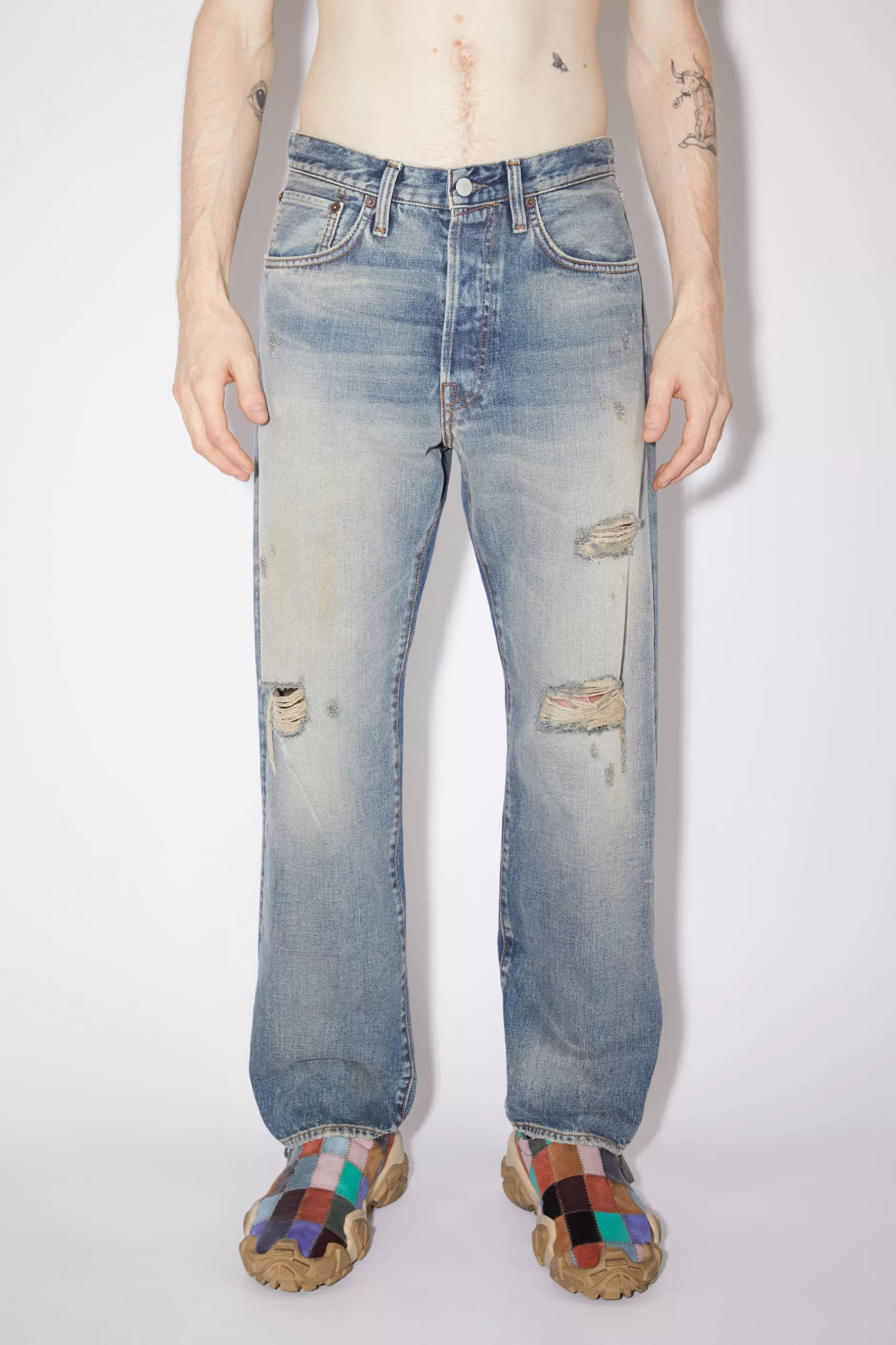 Acne Studios Jeans In Lockerer Passform – 2003 Mid Blue Cheap