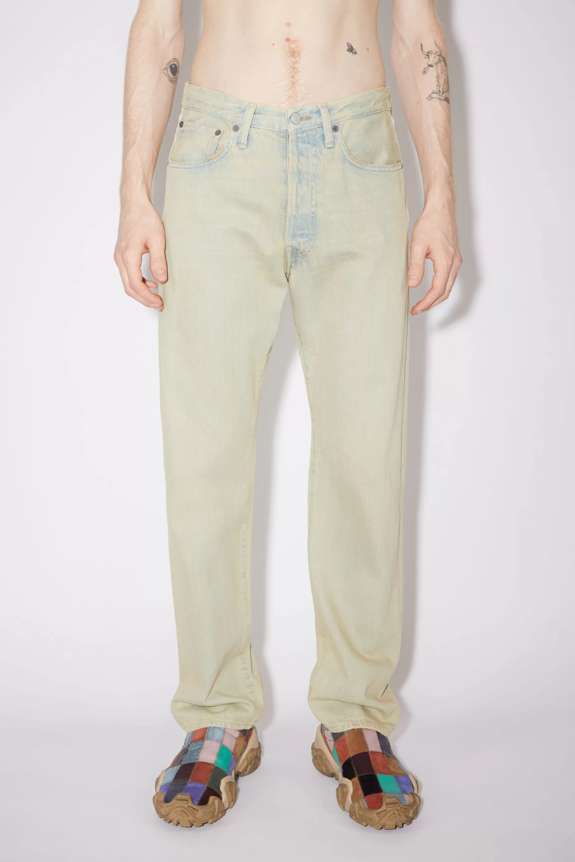 Acne Studios Jeans In Lockerer Passform – 2003 Blassgelb/Blassblau Cheap