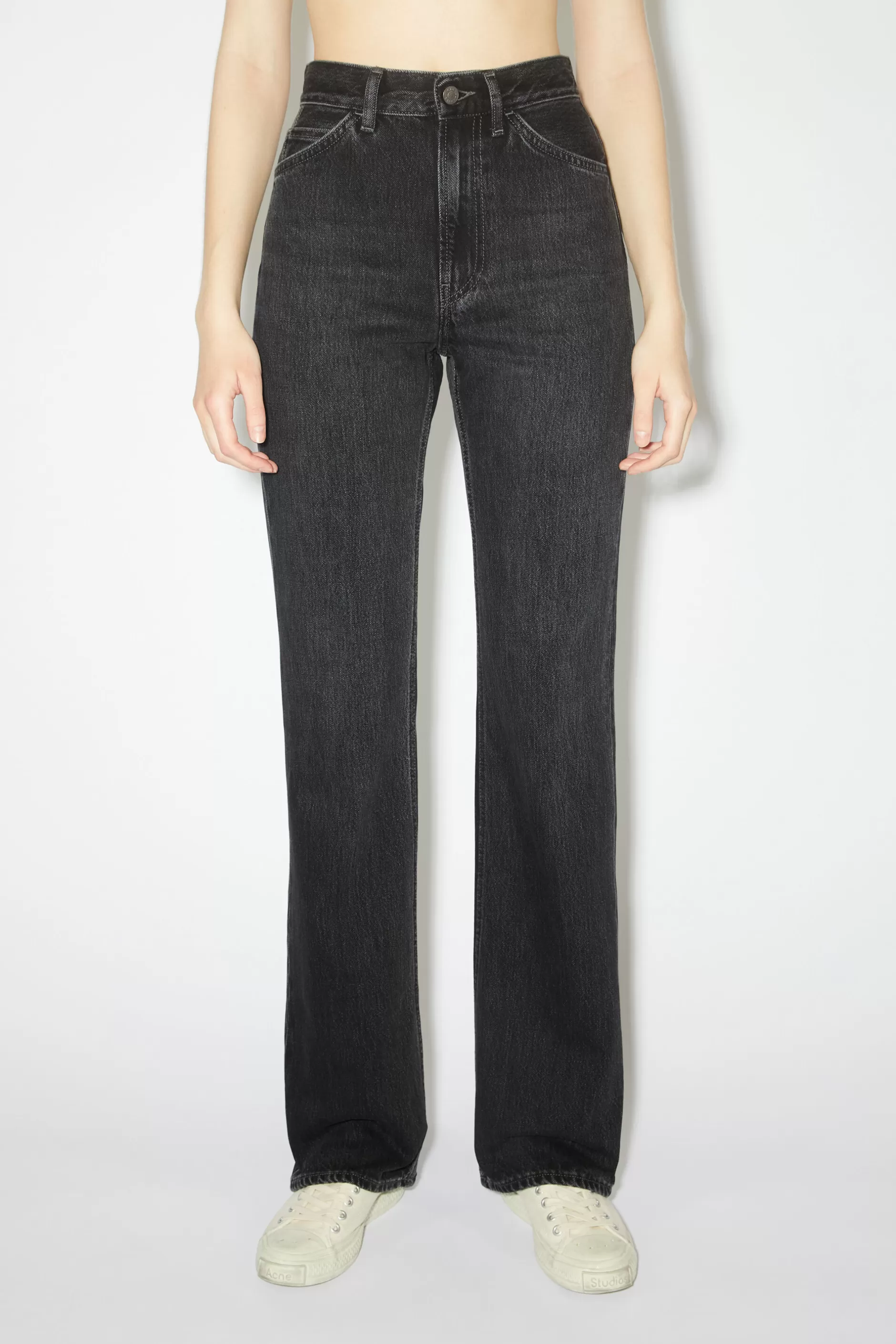 Acne Studios Jeans In Regularer Passform – 1977 Schwarz Discount