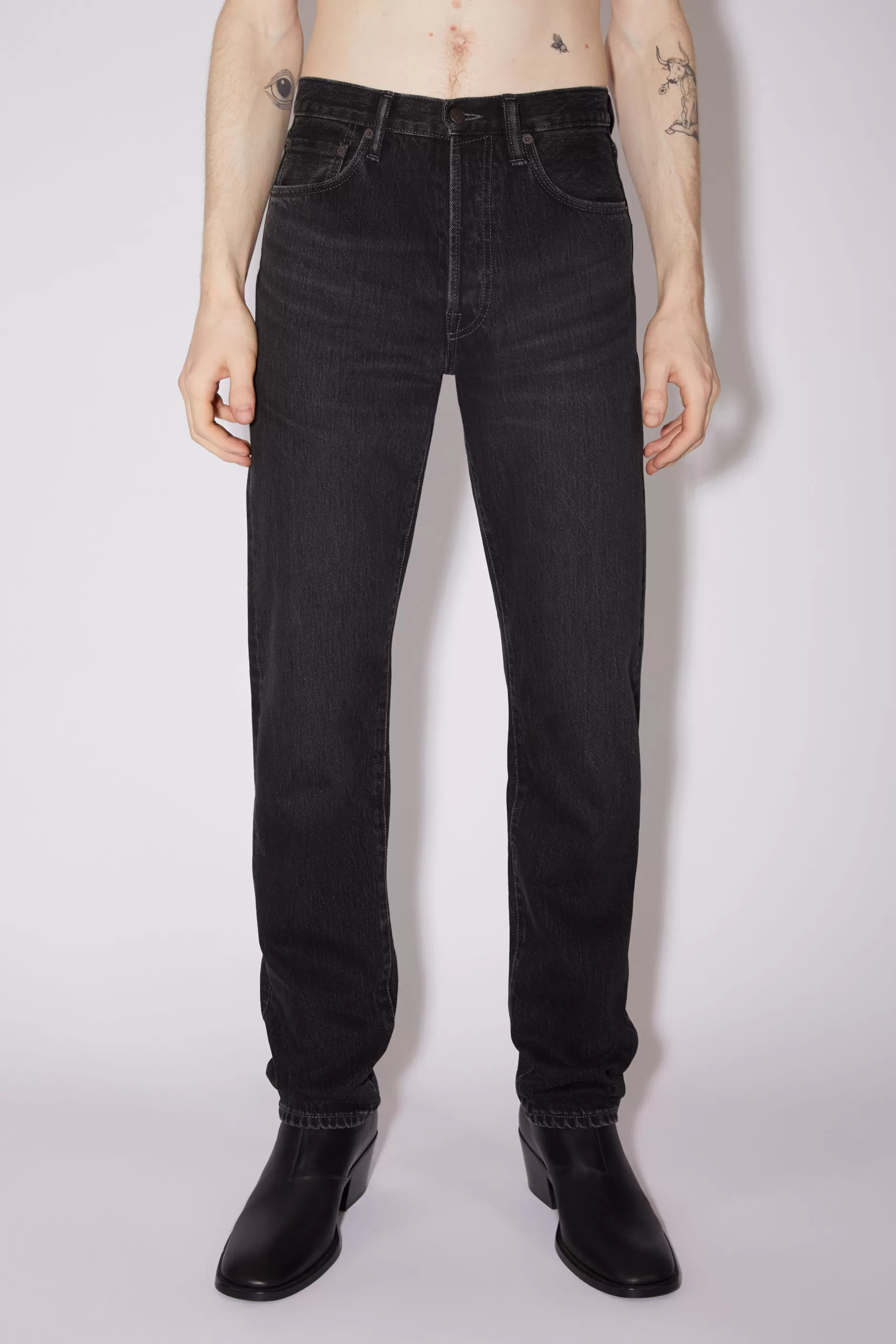 Acne Studios Jeans In Regularer Passform – 1996 Schwarz Cheap