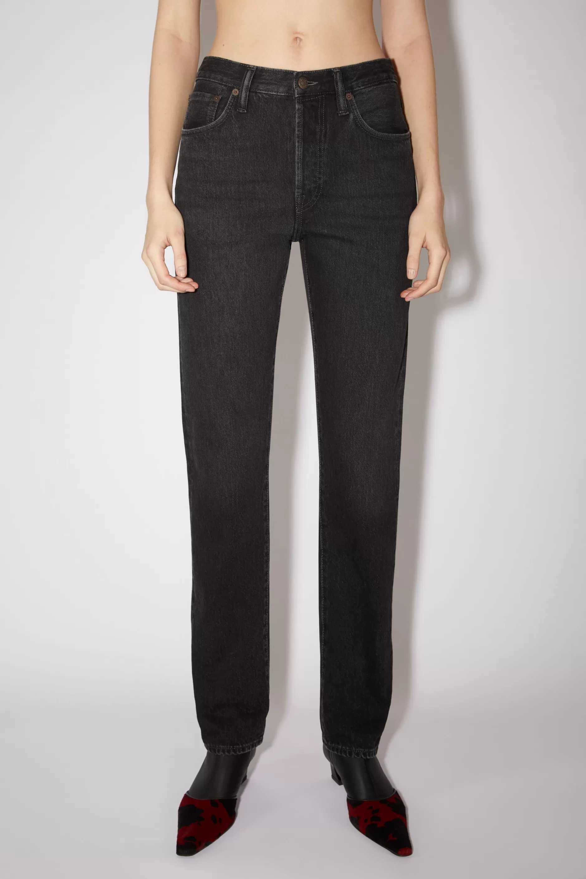 Acne Studios Jeans In Regularer Passform – 1997 Schwarz New