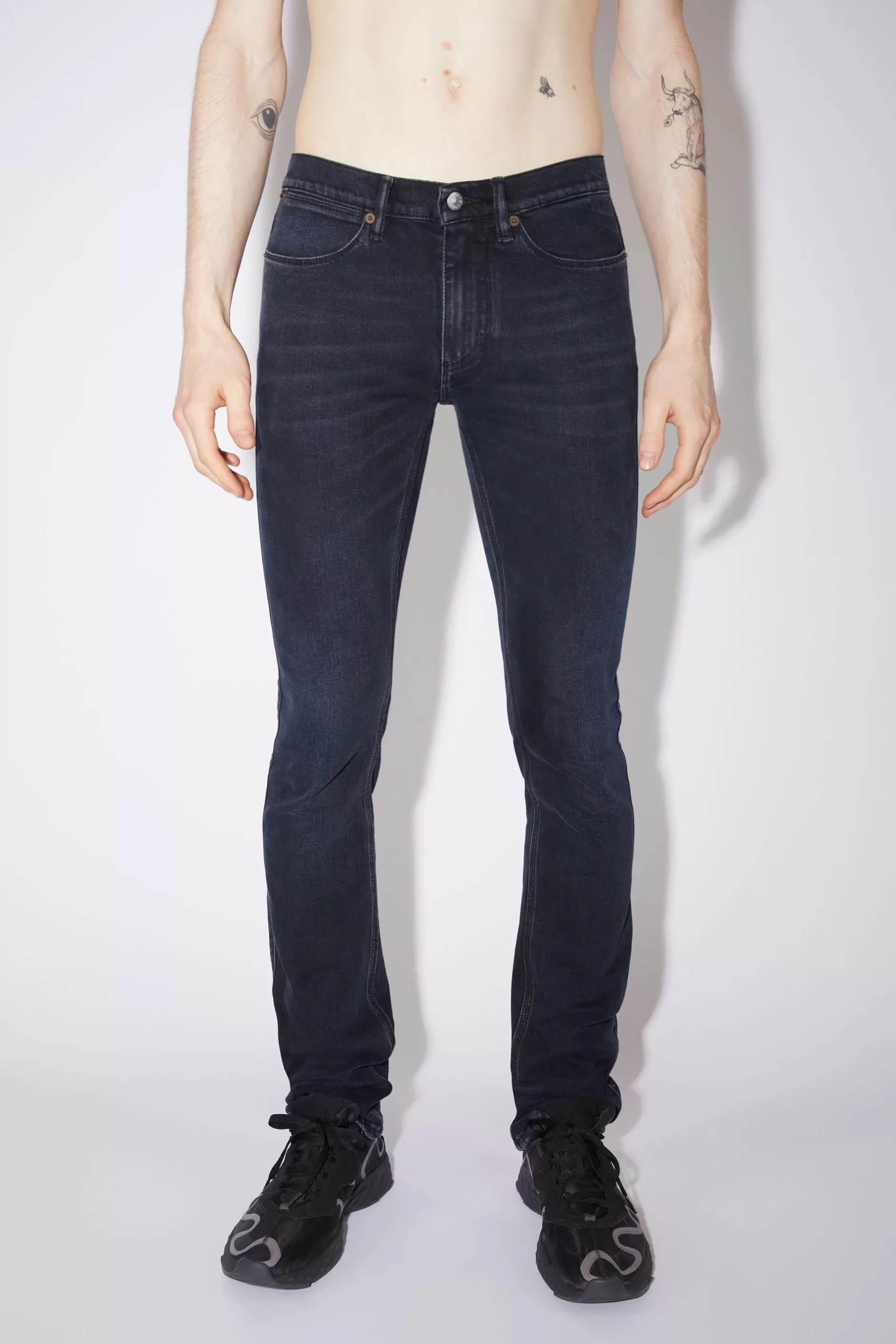 Acne Studios Jeans In Schmaler Passform Schwarz/Blau Sale