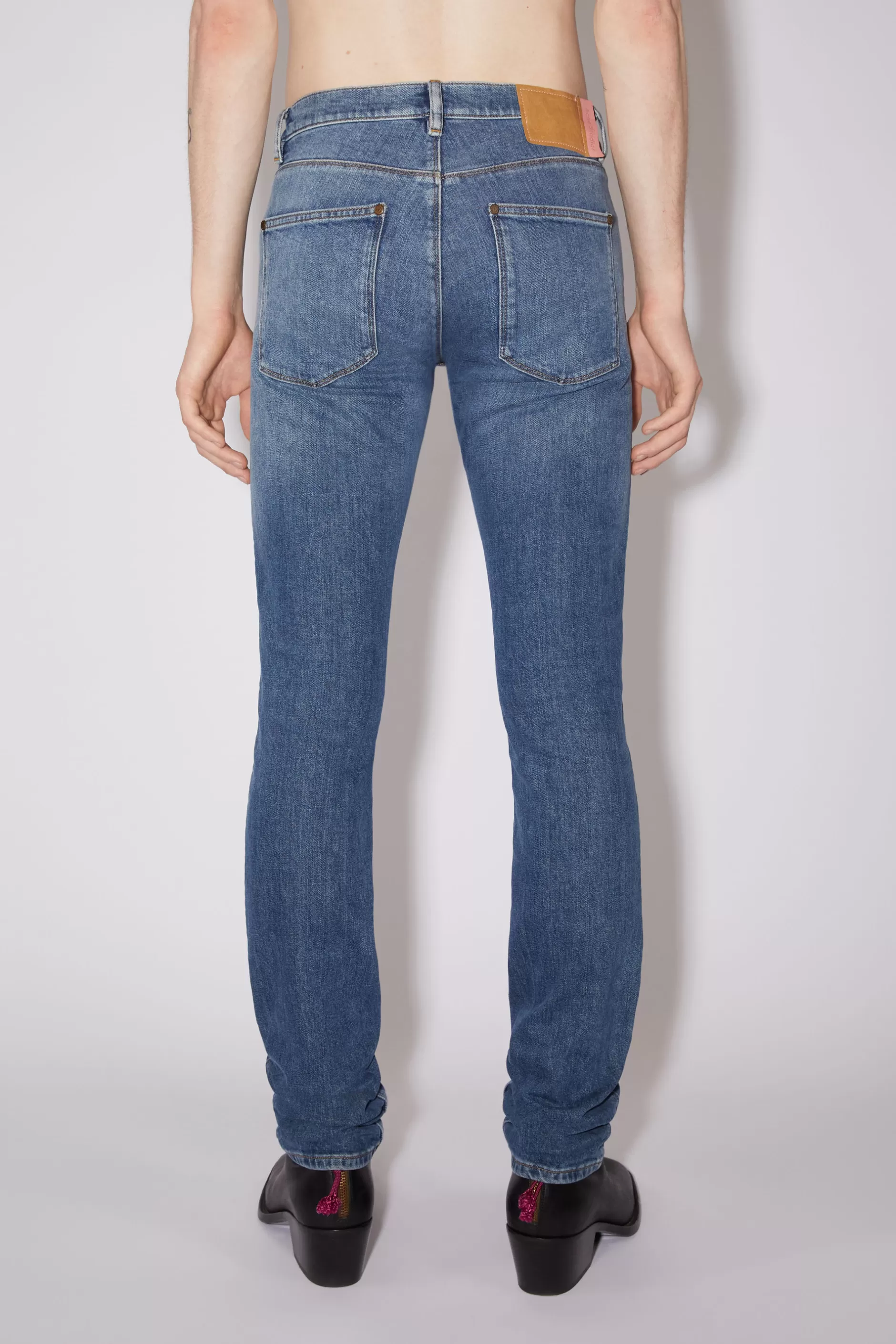 Acne Studios Jeans In Schmaler Passform Mid Blue Flash Sale