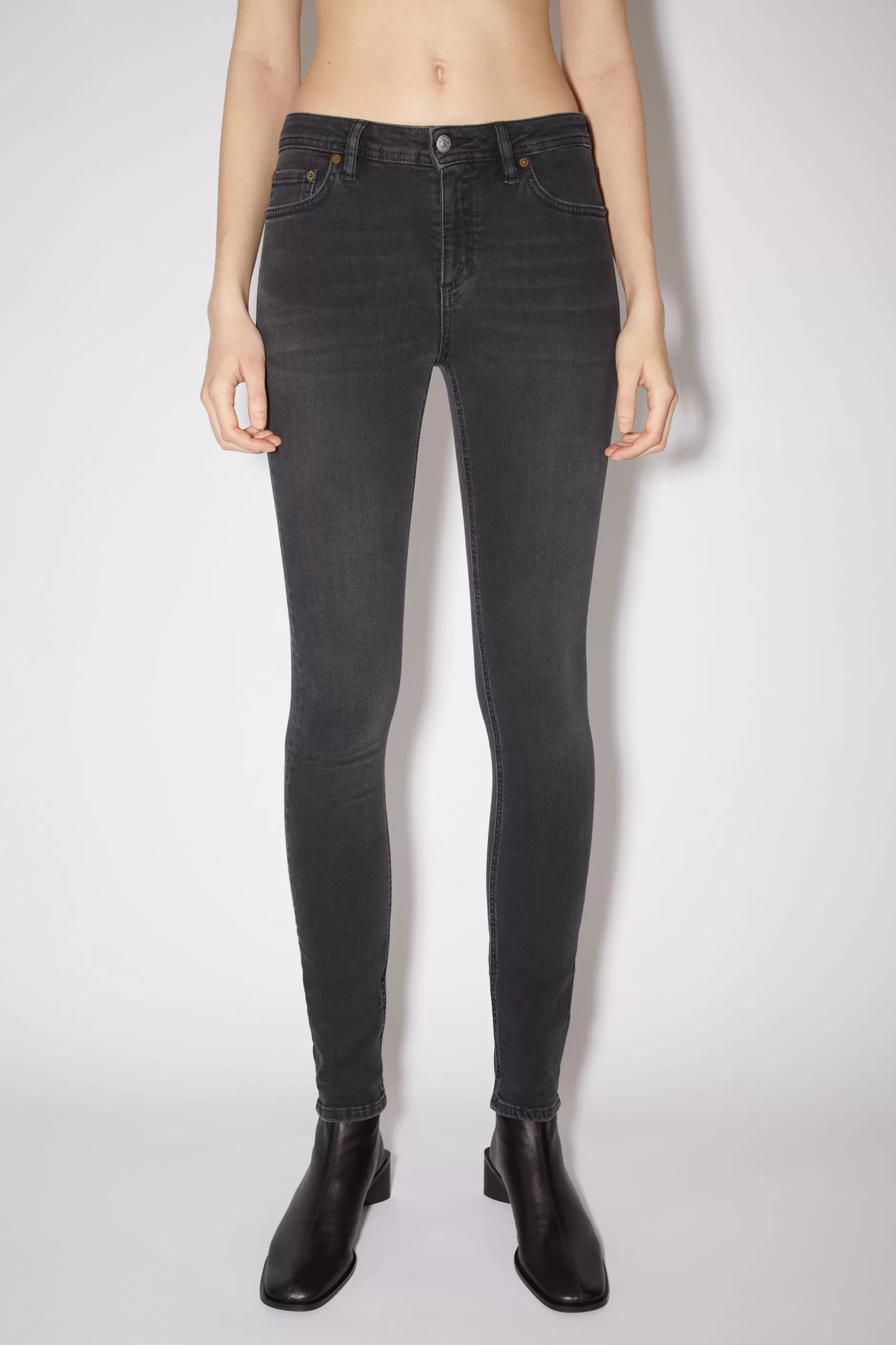 Acne Studios Jeans Mit Enger Passform – Climb Used Black Discount