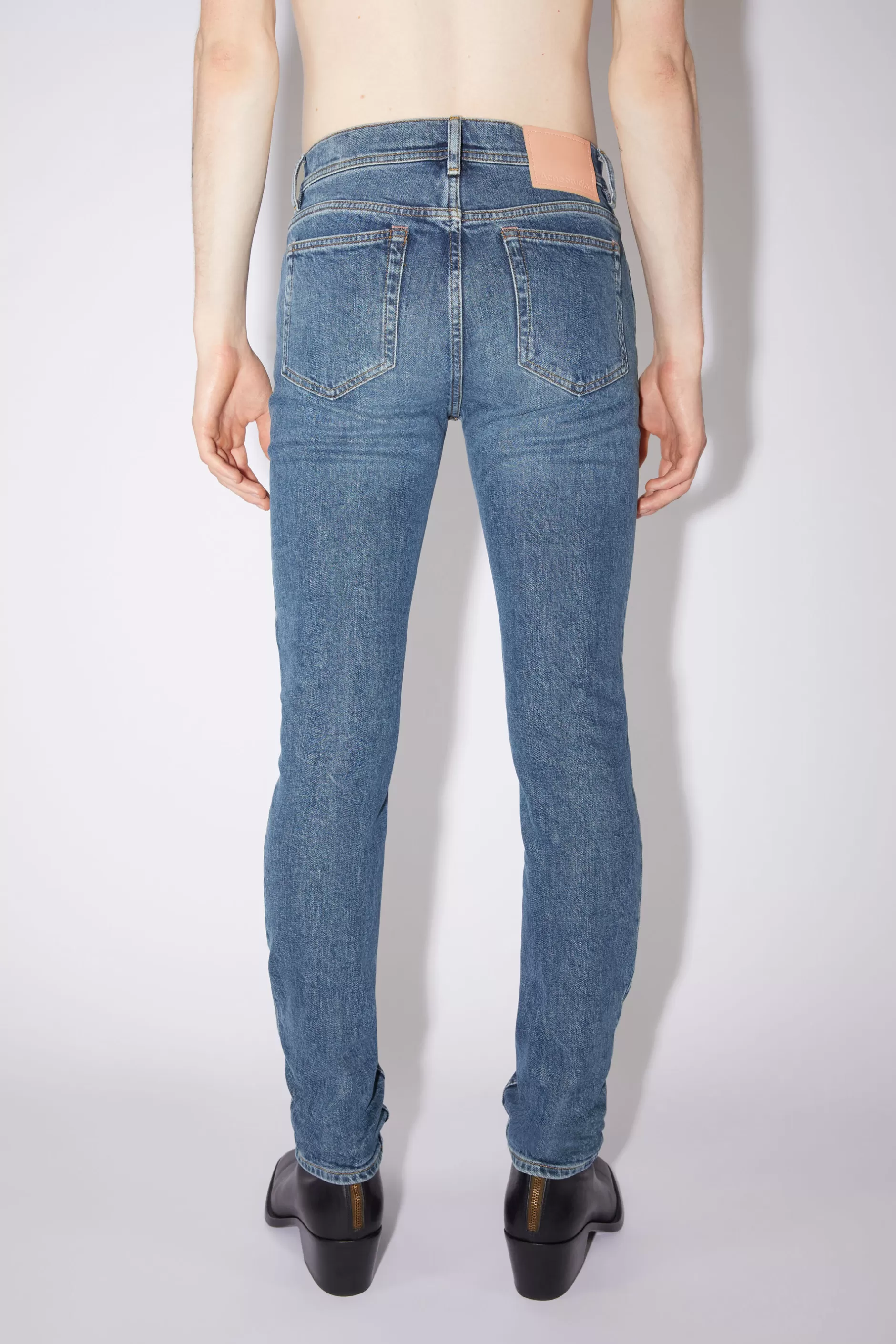 Acne Studios Jeans Mit Enger Passform – North Mid Blue Hot