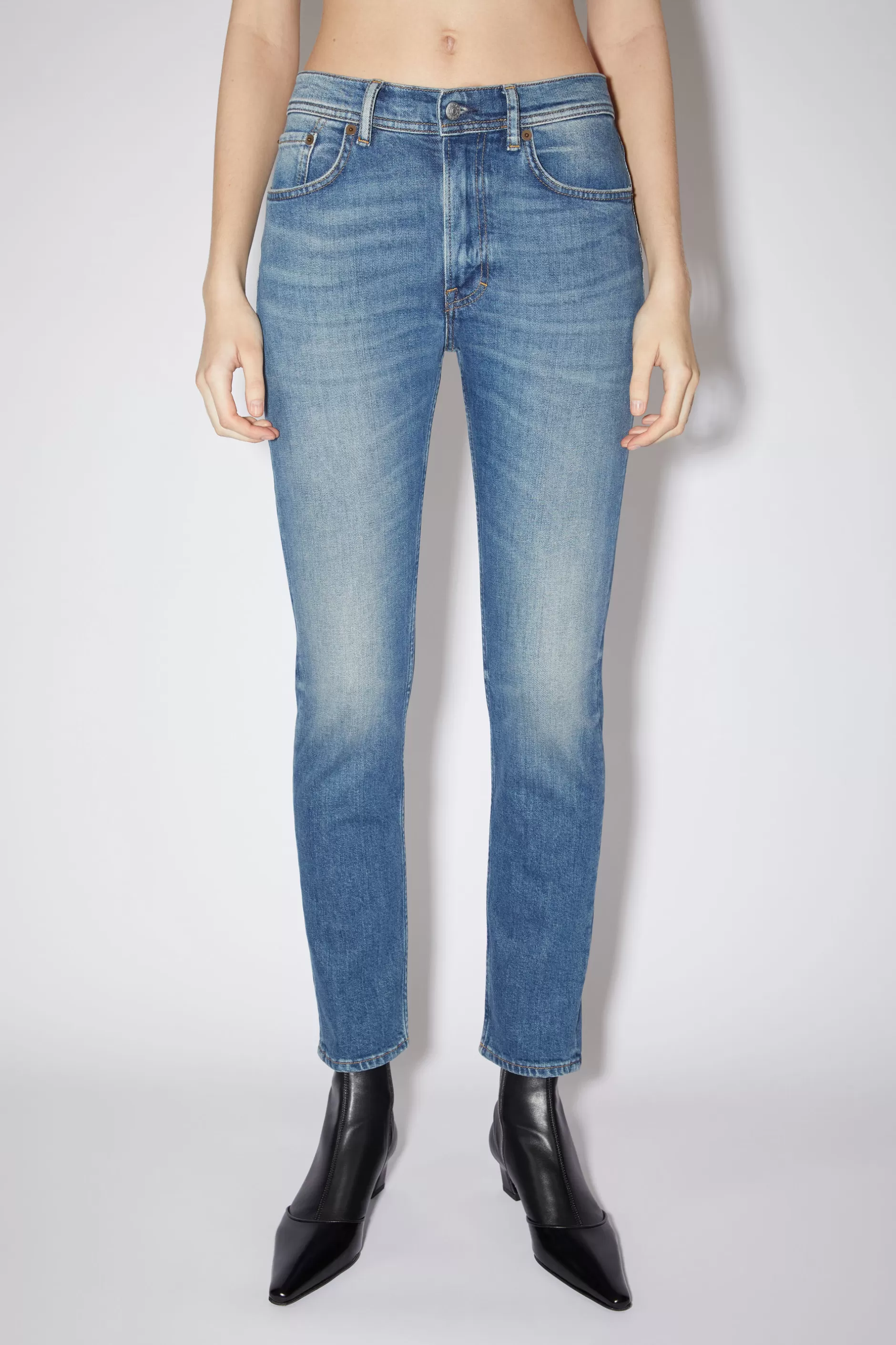 Acne Studios Jeans Mit Schmaler Passform – Melk Mid Blue Clearance